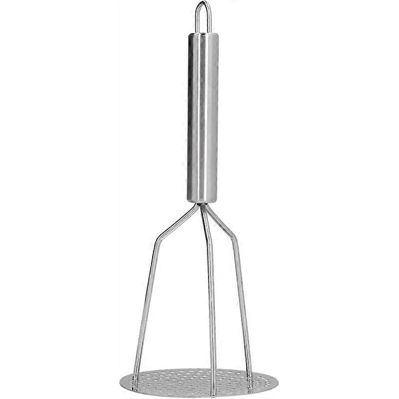 Stainless Steel Potato Masher, Large Round Press Plate, Durable Vegetable Masher for Cooking and Jam Making