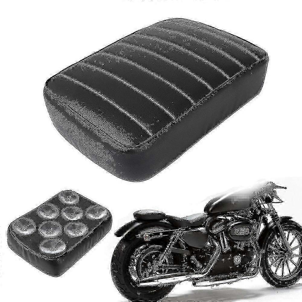 ハーレーダイナスポーツスターソフテイルツーリングXL 883 1200のための黒い後部助手席クッション8サクションカップピリオンパッドシート