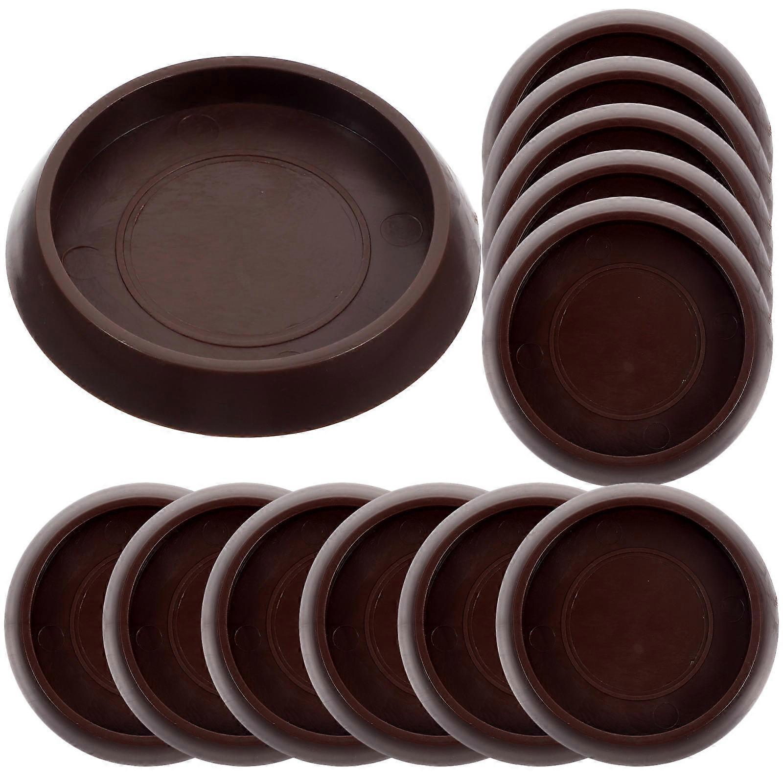 12pcs Compact Furniture Coasters & Chair Wheel Stoppers – Noise Reducing, Slip & Scratch Resistant Pads for Tiled Floors