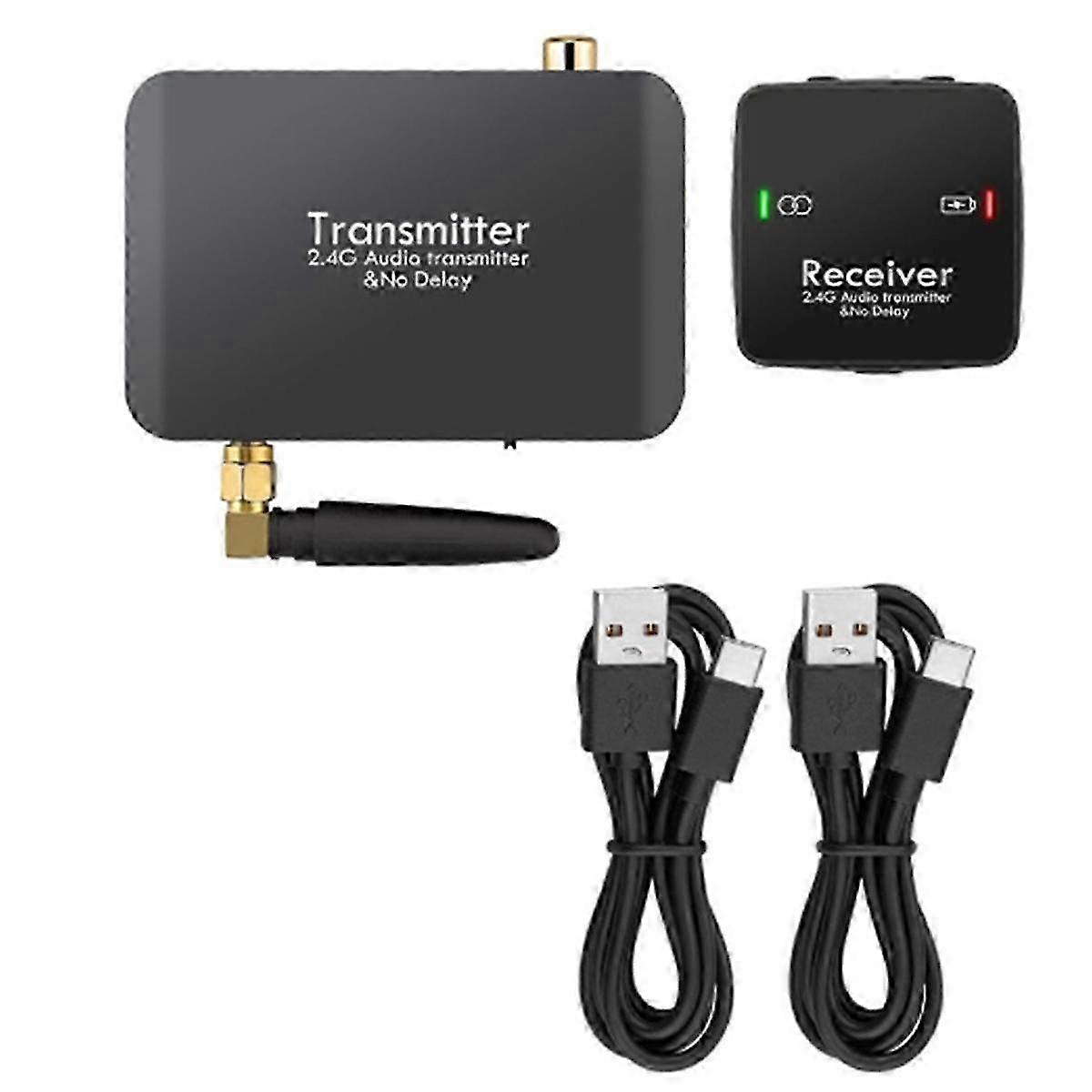 2.4g Wireless Audio Music Transmitter Receiver with 3.5mm R/L Stereo Adapter for TV and Computer