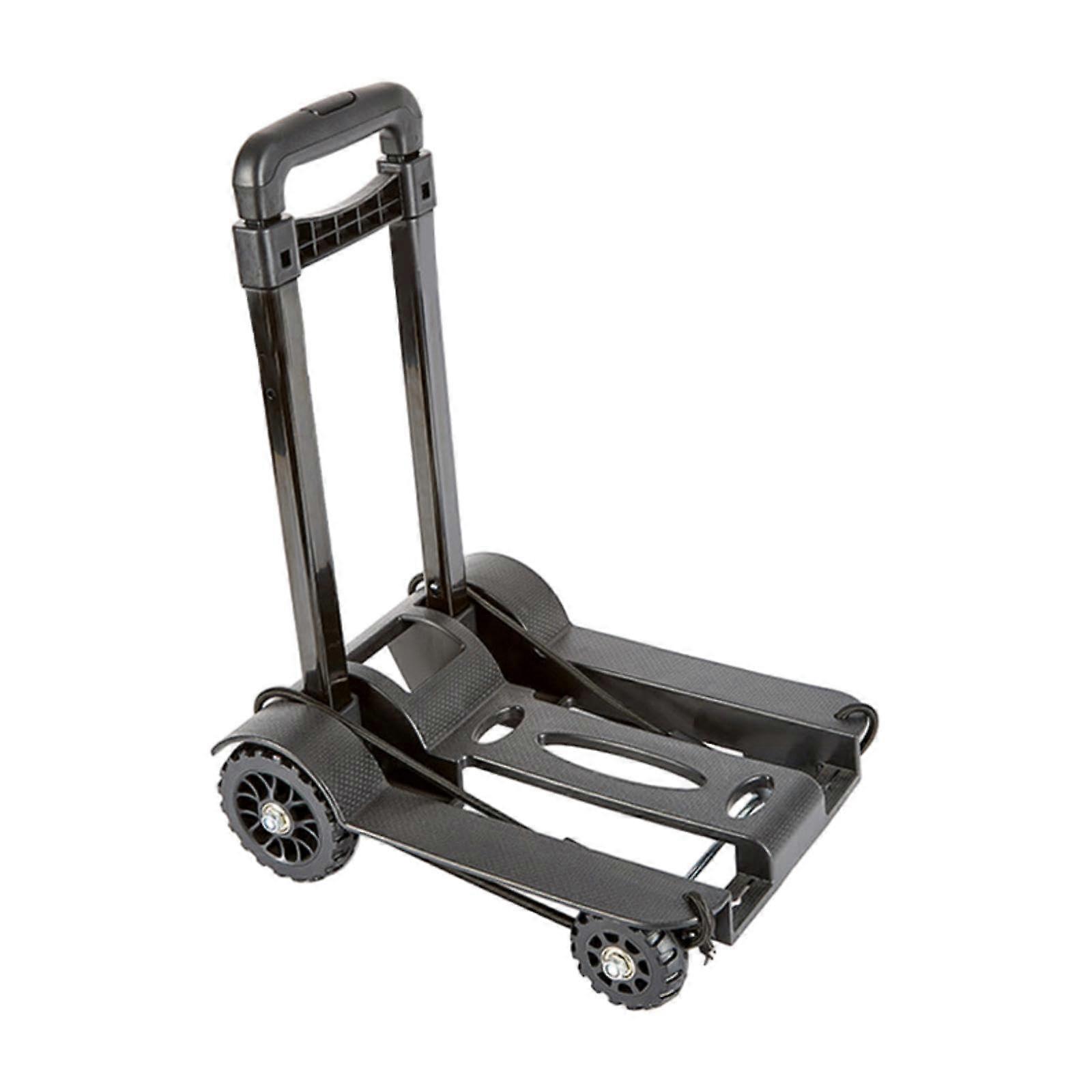 Collapsible Handcart With Elastic Straps, 4-Wheel Cart, Folding Cart, Lightweight Multipurpose For Airport Exhibitors