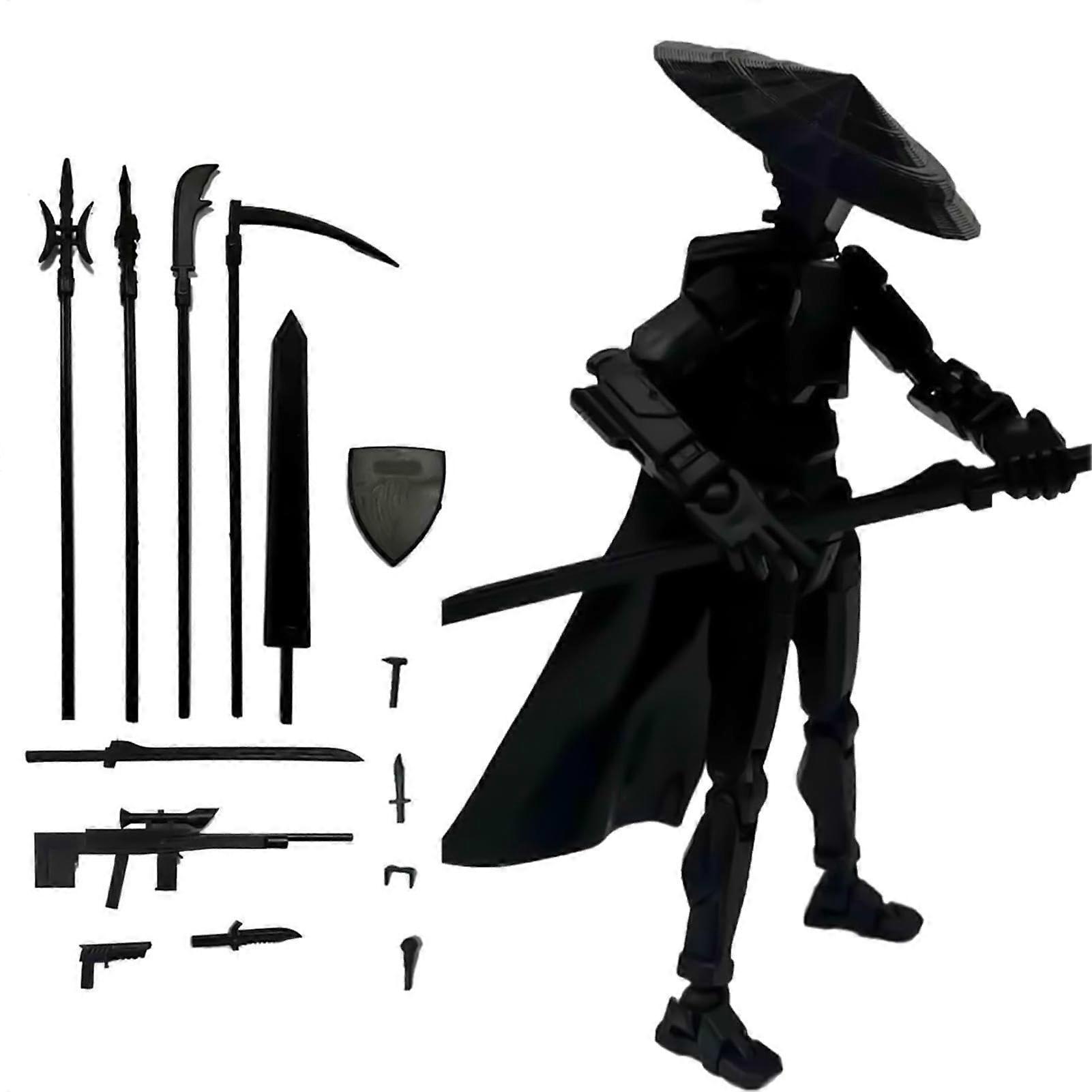 Hero Action Figure Robot Action Figure Printed Robot Toy Realistic Detailing Desktop Decor Stress Relief Companion Black