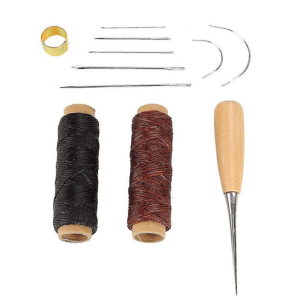 2025 Latest Model  Sewing Kit Waxed Cord Thread Hand Needle with Awl Thimble
