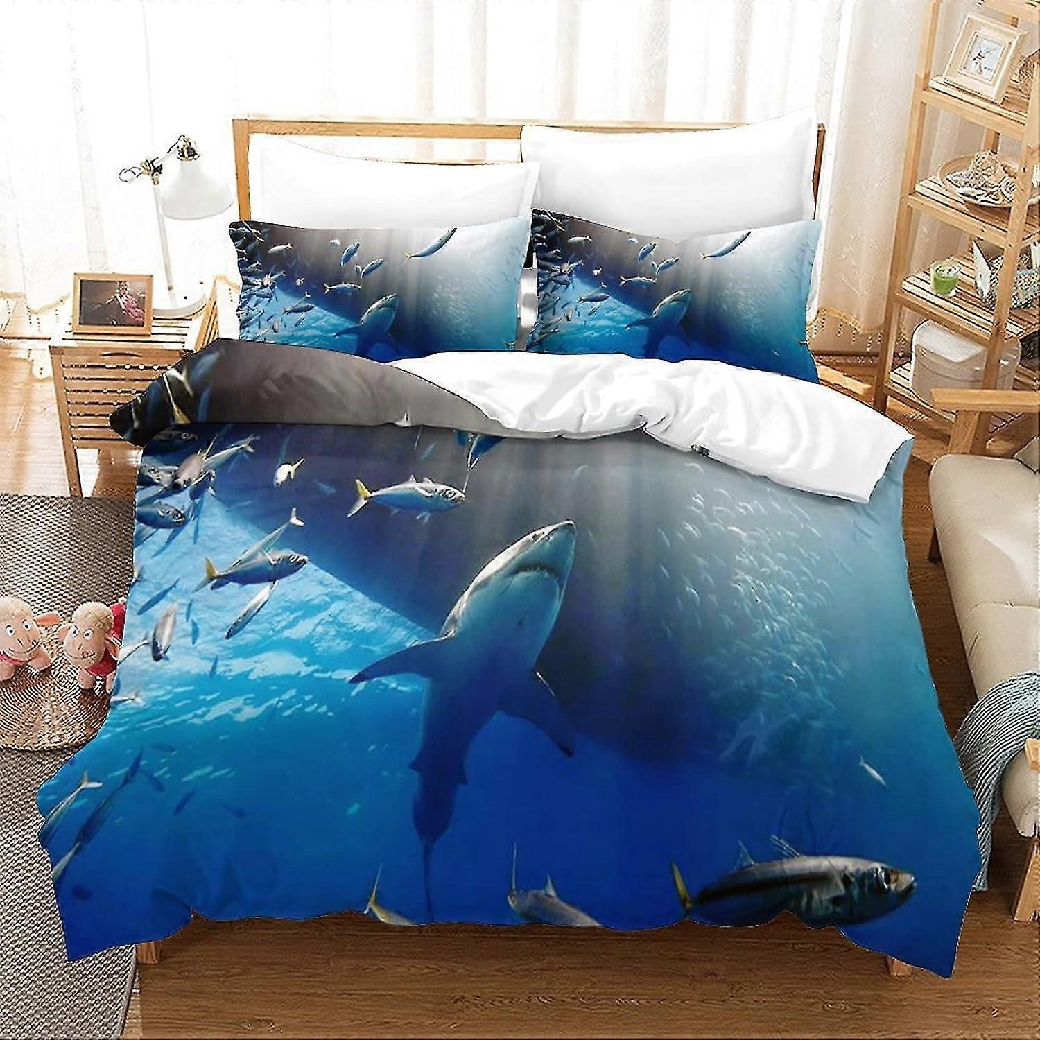 Underwater World 3 Piece Duvet Cover Set Bedding Comforter Cover Microfiber Hypoallergenic Suitable for All Ages