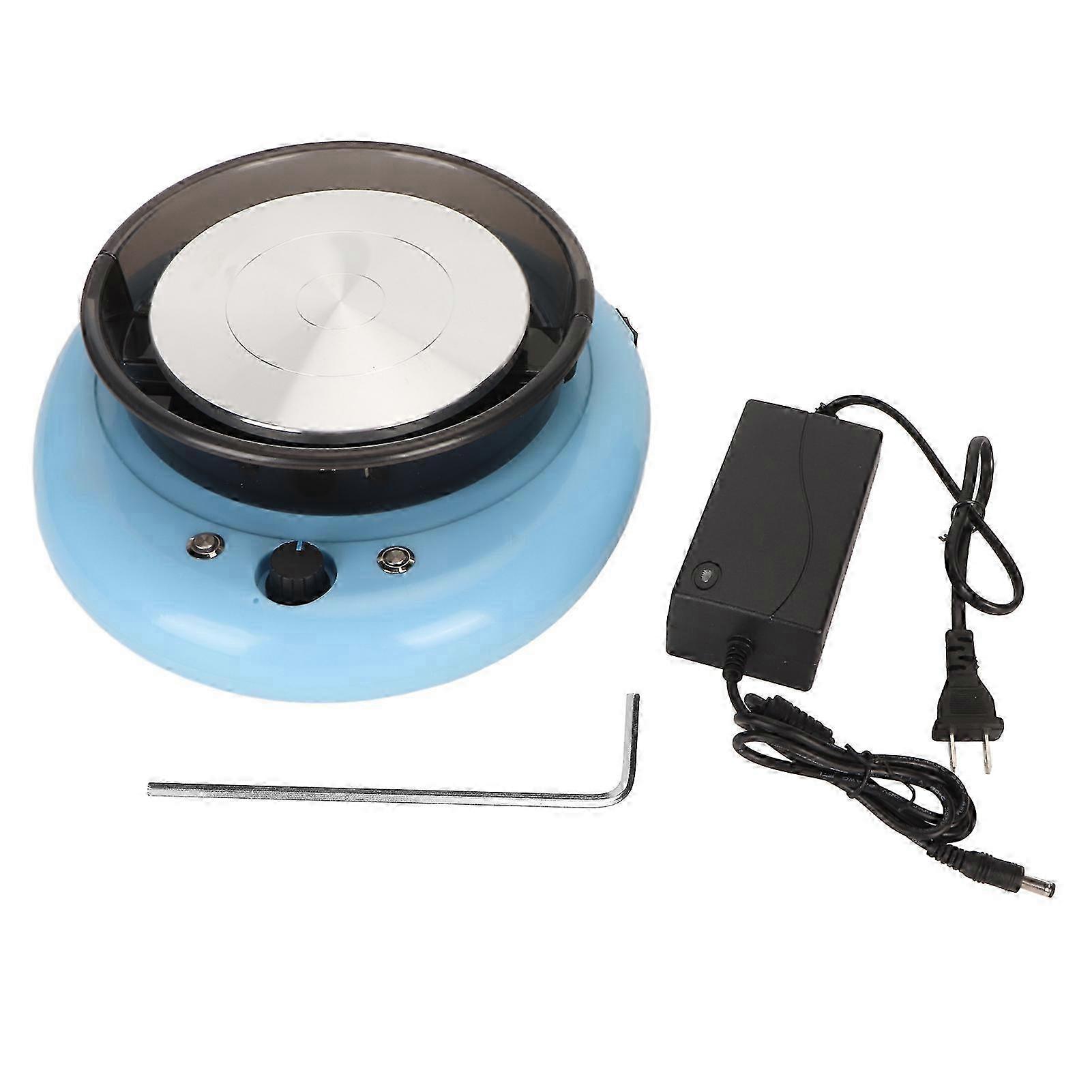 Mini Pottery Wheel Electric Clay Machine for Beginners Blue 100-240V US Plug