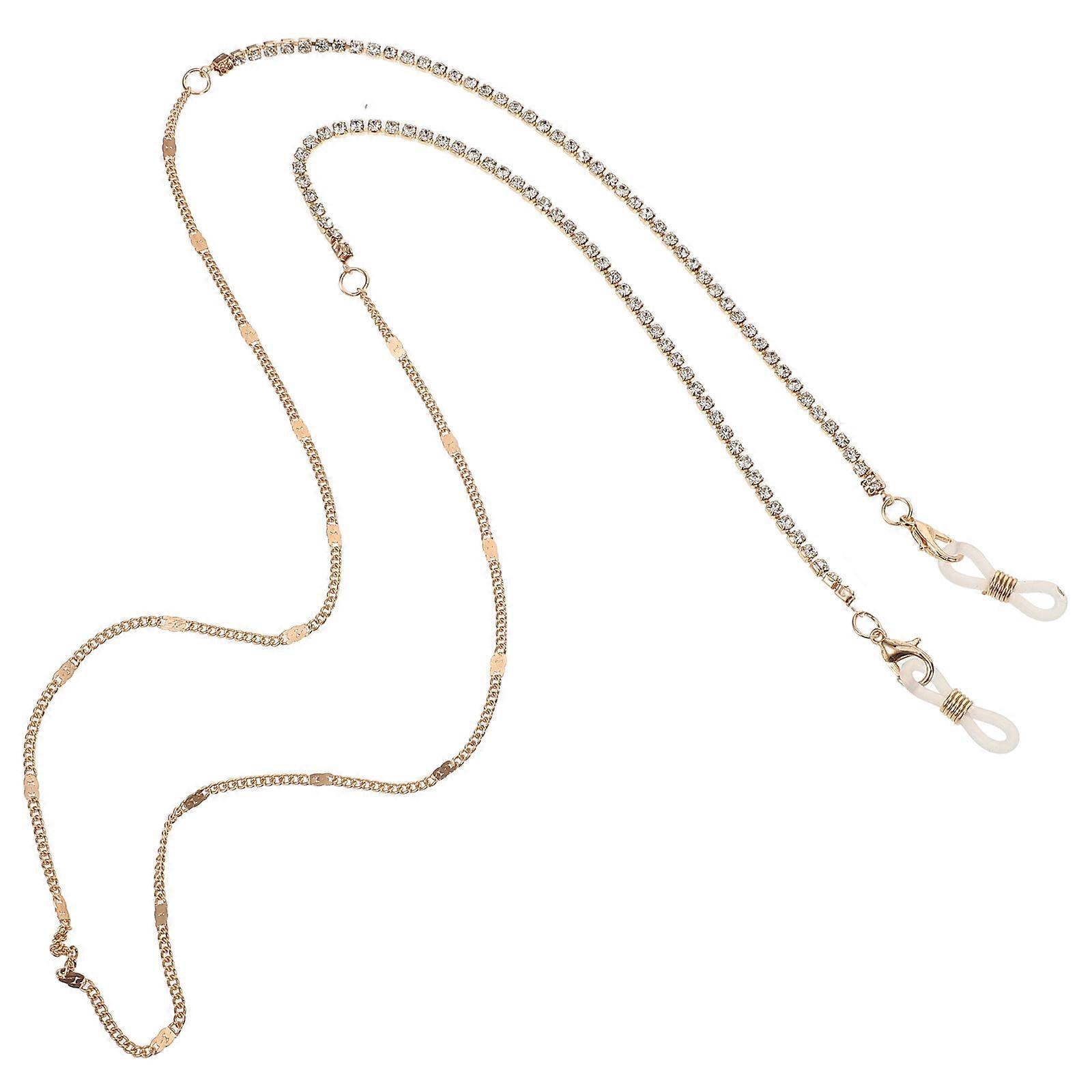 Sunglass Chain Golden Alloy Eyewear Retainer Strap Anti-Skid 73 X 0.3 X 0.3Cm 1Pcs
