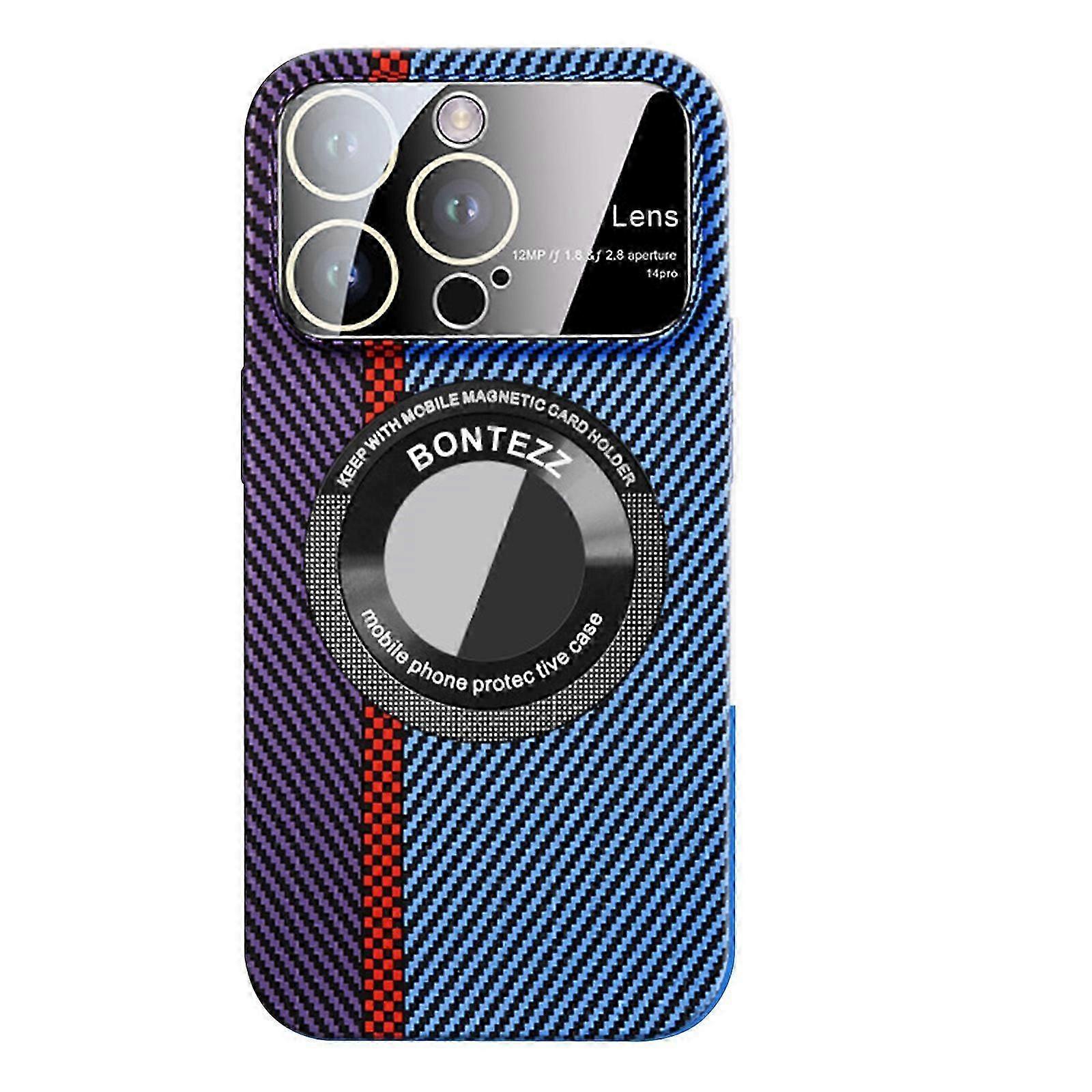 Carbon Fiber Large Window Case for iPhone 15 Pro Max/ 15 Ultra , Big Vision Magnetic Phone Case for iPhone 15 Pro Max/ 15 Ultra