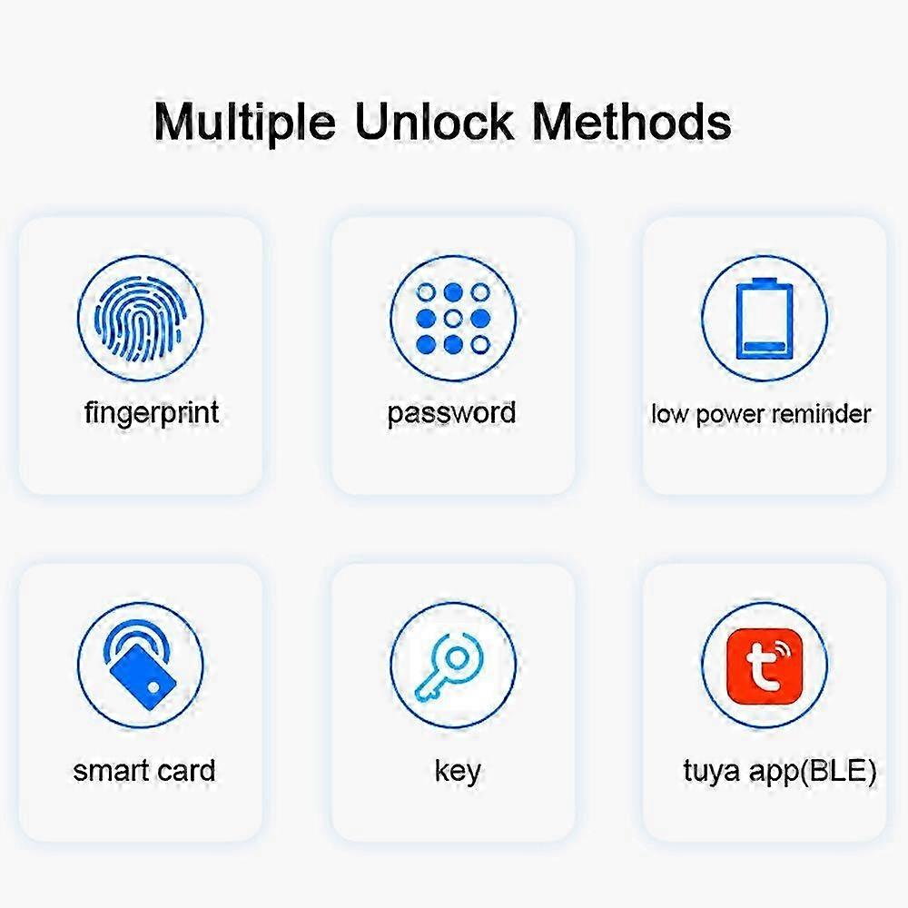 Tuya Smart Lock Fingerprint Lock Door Lock Keypad Door Lock with Handle Fingerprint Electronic Deadbolt Door Lock Smart Door Lock Compatible with Tuya