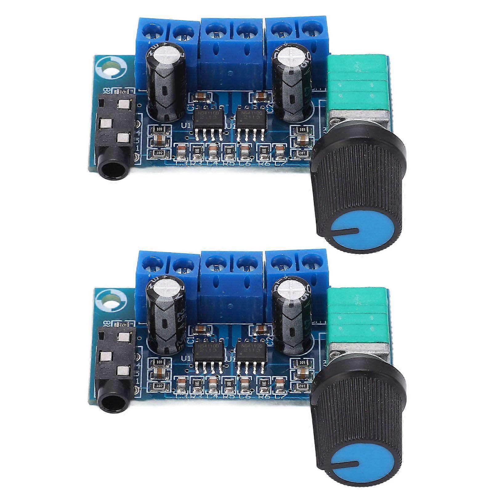2PCS AMP Module Dual Channel Hi Fi Adjustable Home o Power Amplifier Board with Overcurrent Protection 9-15V