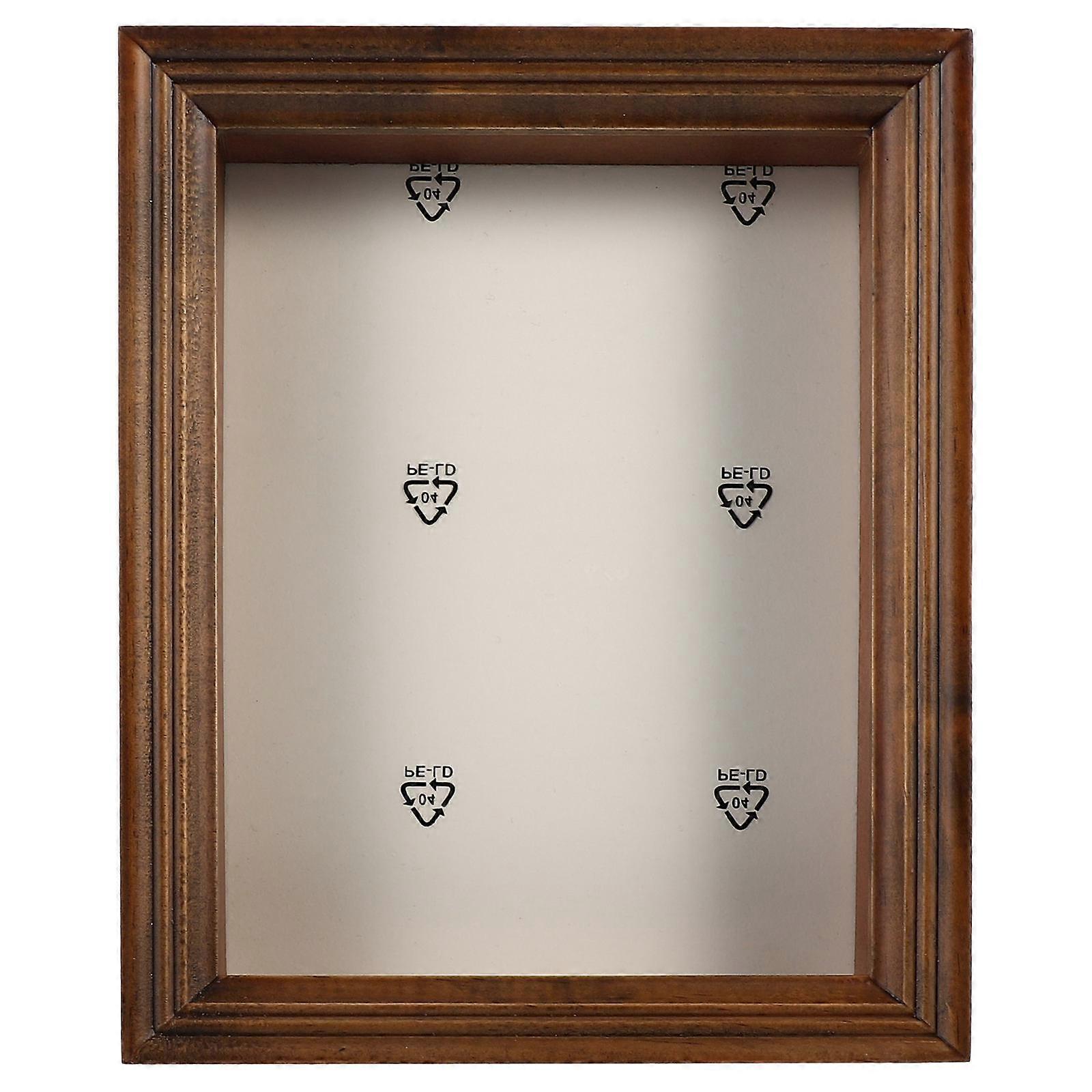 Frame Shadowbox Large Memorial Keepsakes Display Home Decor 8 Inch Coffee Wood Square Retro Style 1Set