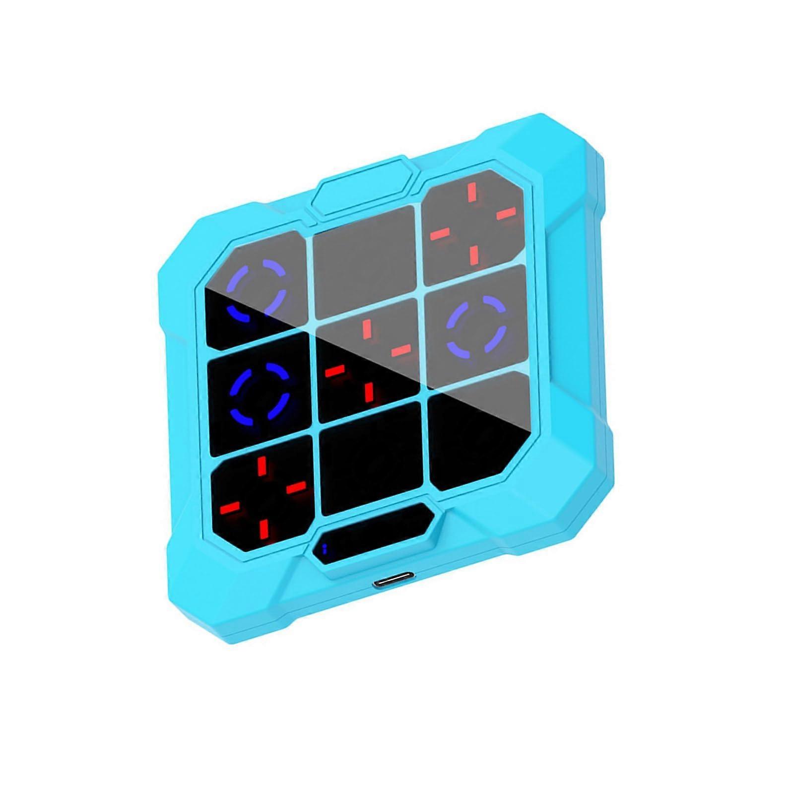 Tic Tac Toe Game For Kids 6in1 Handheld Puzzle Toy Interactive Educational Toy Electronic Board Game Birthday Gift Lake Blue