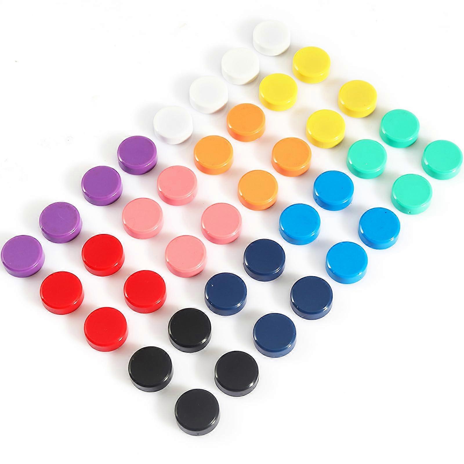 Magnets for Magnetic Board, 40 Pack of Strong Colourful Round Mini Magnets, 10 Vibrant Colors for Fridge and Whiteboard