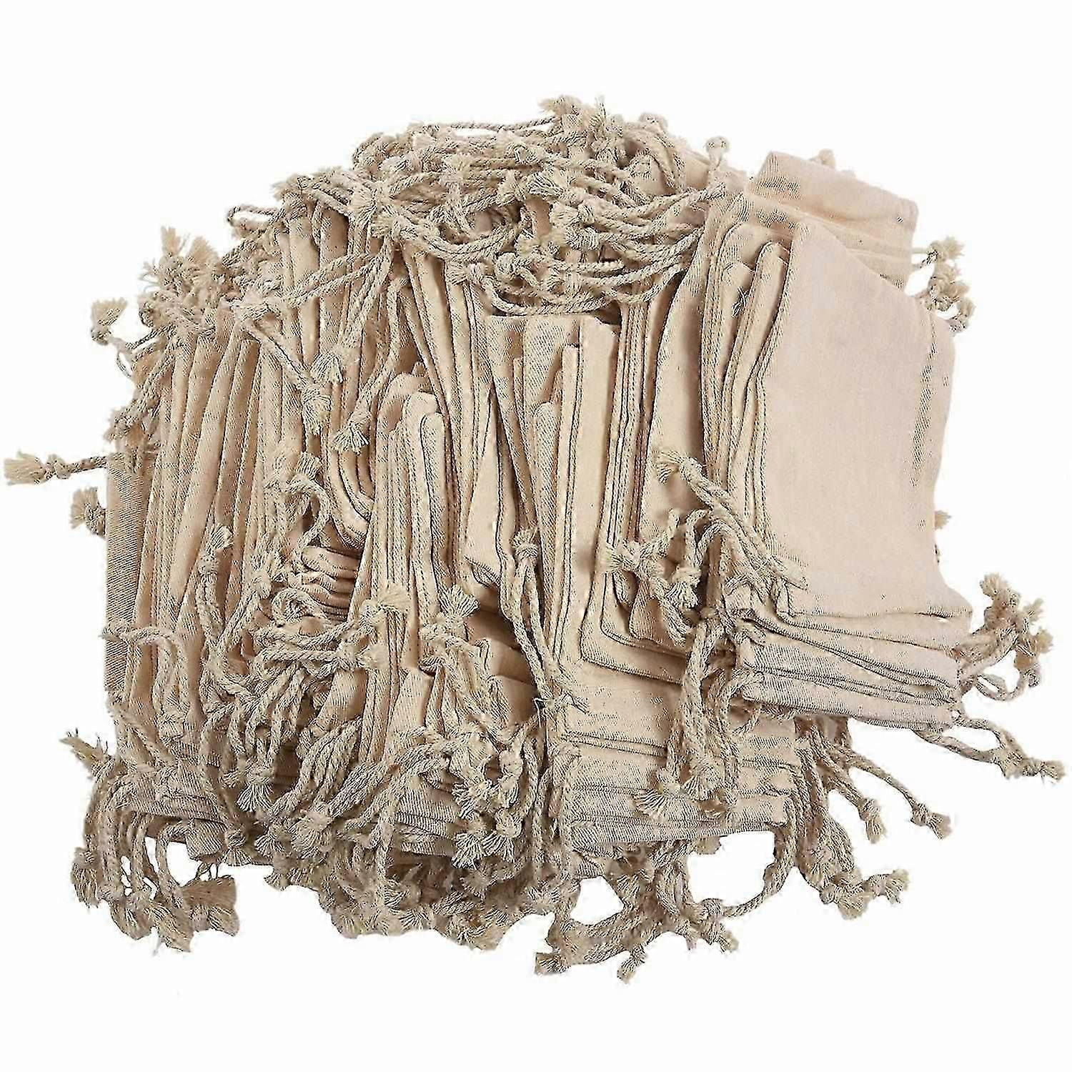 100 pcs small 100% cotton drawstring bags 10x15 cm bs