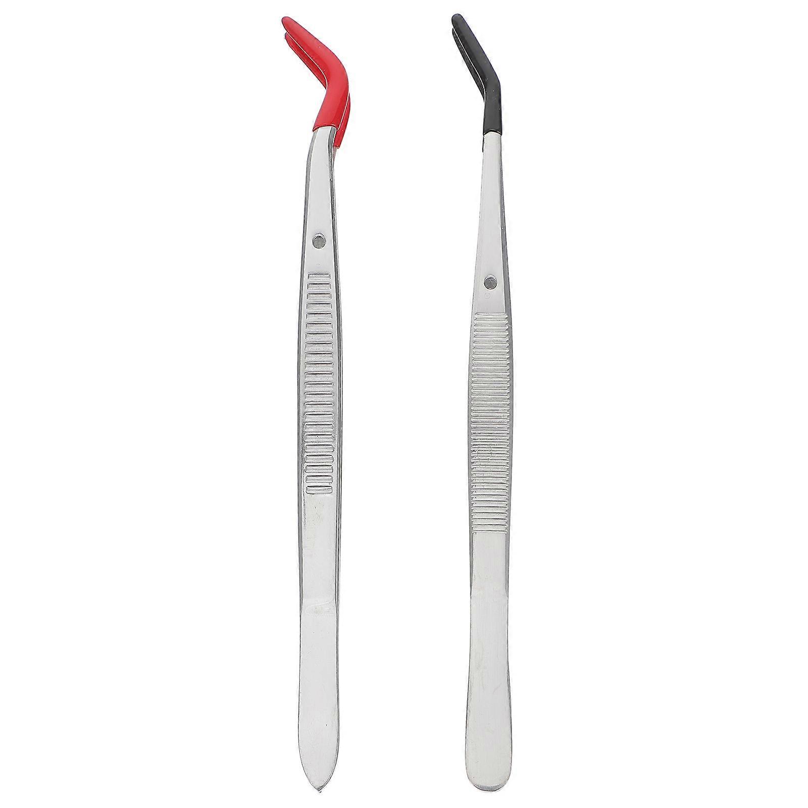 Curved Bent Tip Stainless Steel Tweezers for Stamps, Jewelry & Crafts – Durable Precision Tools for Easy Handling