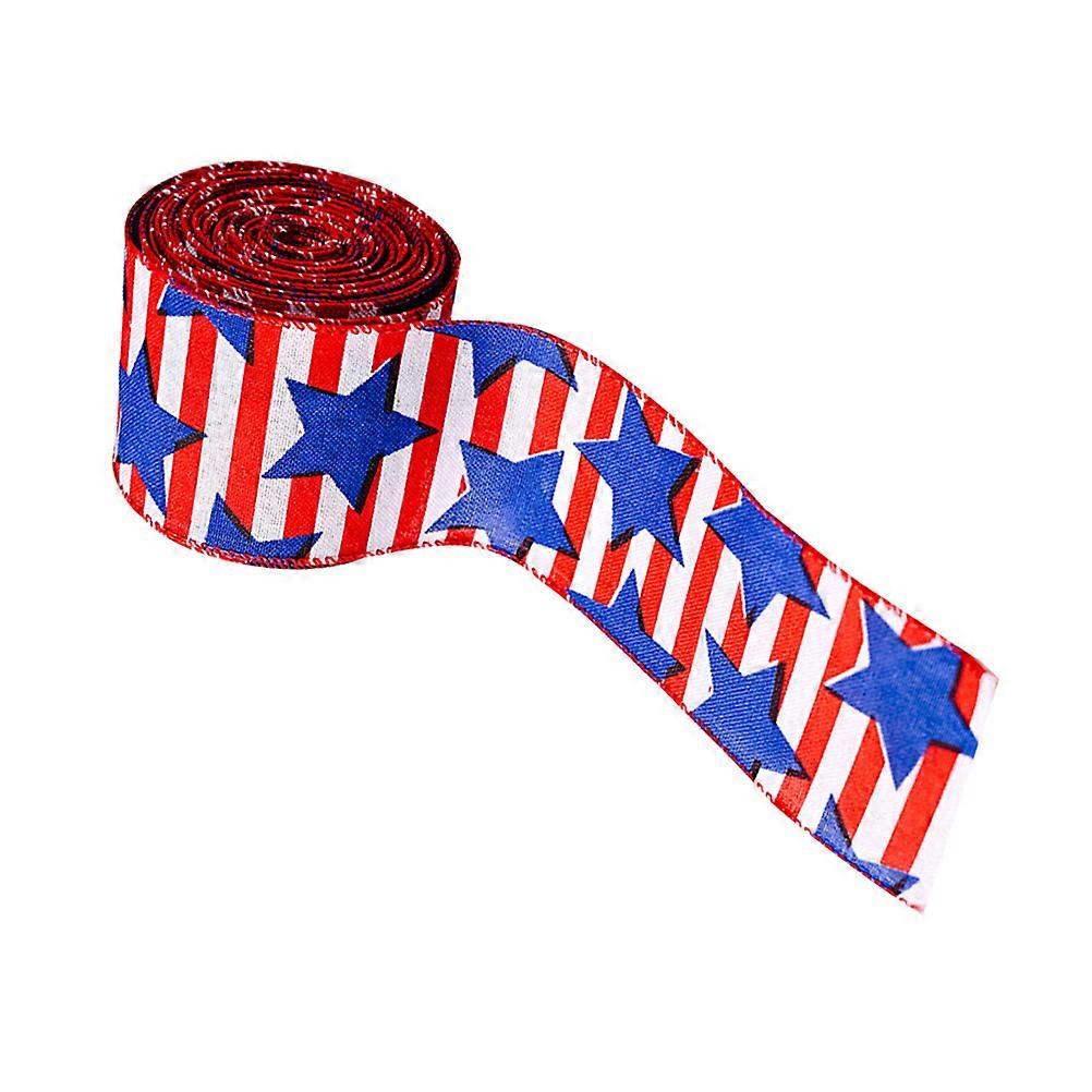 Holiday Wired Ribbon Independence Day Decorative Ribbon Assorted Color 600x6.2cm 1Pcs