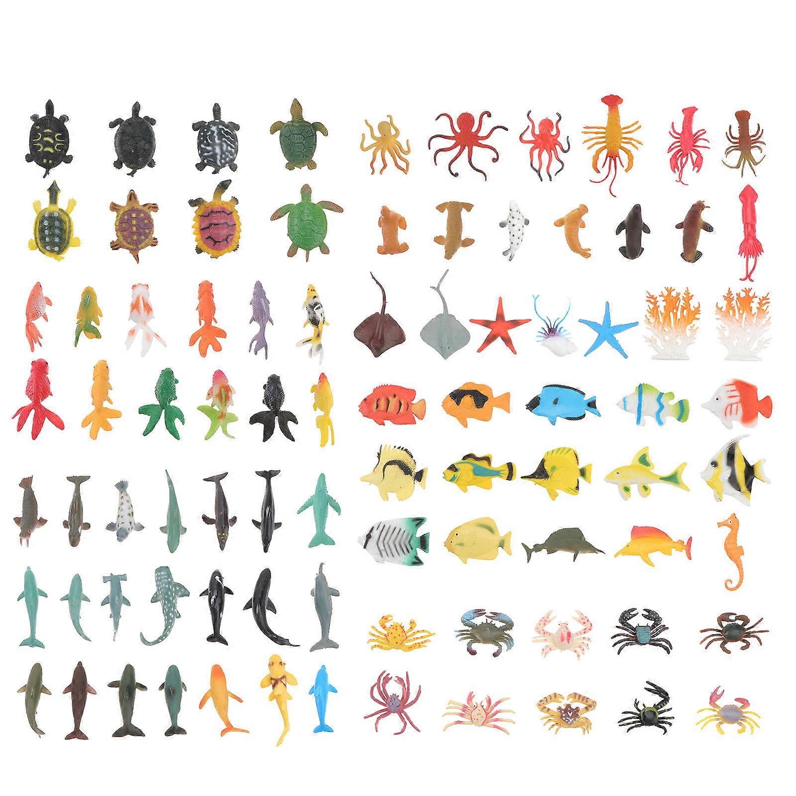 פסלוני חיות ים מיני צעצועים חינוכיים במגוון צבעים לילדים 88Pcs