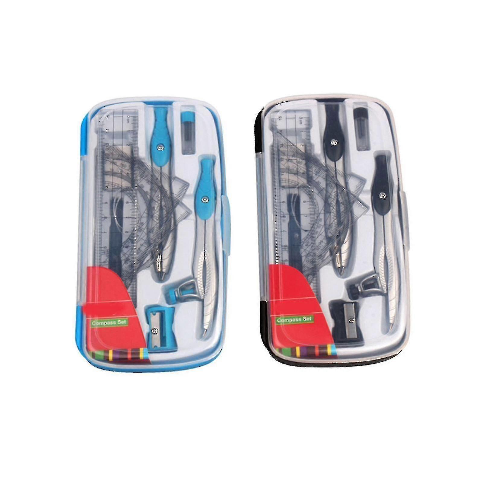 Math Geometry Kit Sets 10 Piece Student Supplies With Storage Case Geometry