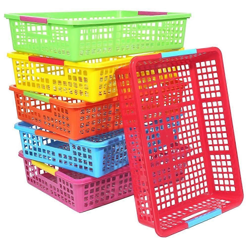 Teacher Tray, Plastic Paper Organizer for Classroom, Paper Tray for Classroom, Paper Tray for Classroom, Book Basket for Home, Pack of 6 Ref: 3450