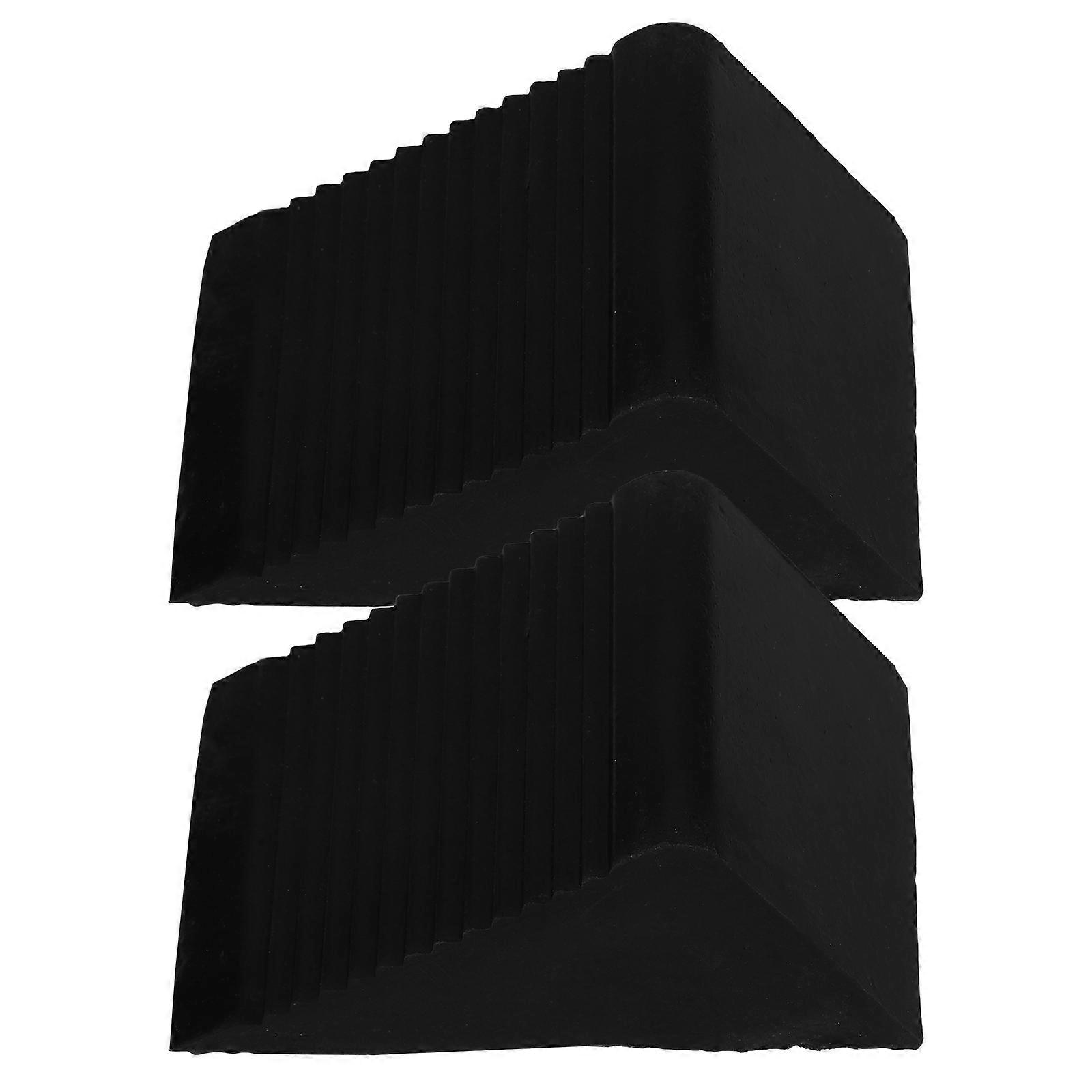 2pcs Heavy Duty Rubber Wheel Chocks for Slope Parking, Slip Resistant Tire Stoppers for Garage, Trailer & Home Use – Prevents Vehicle Rollback