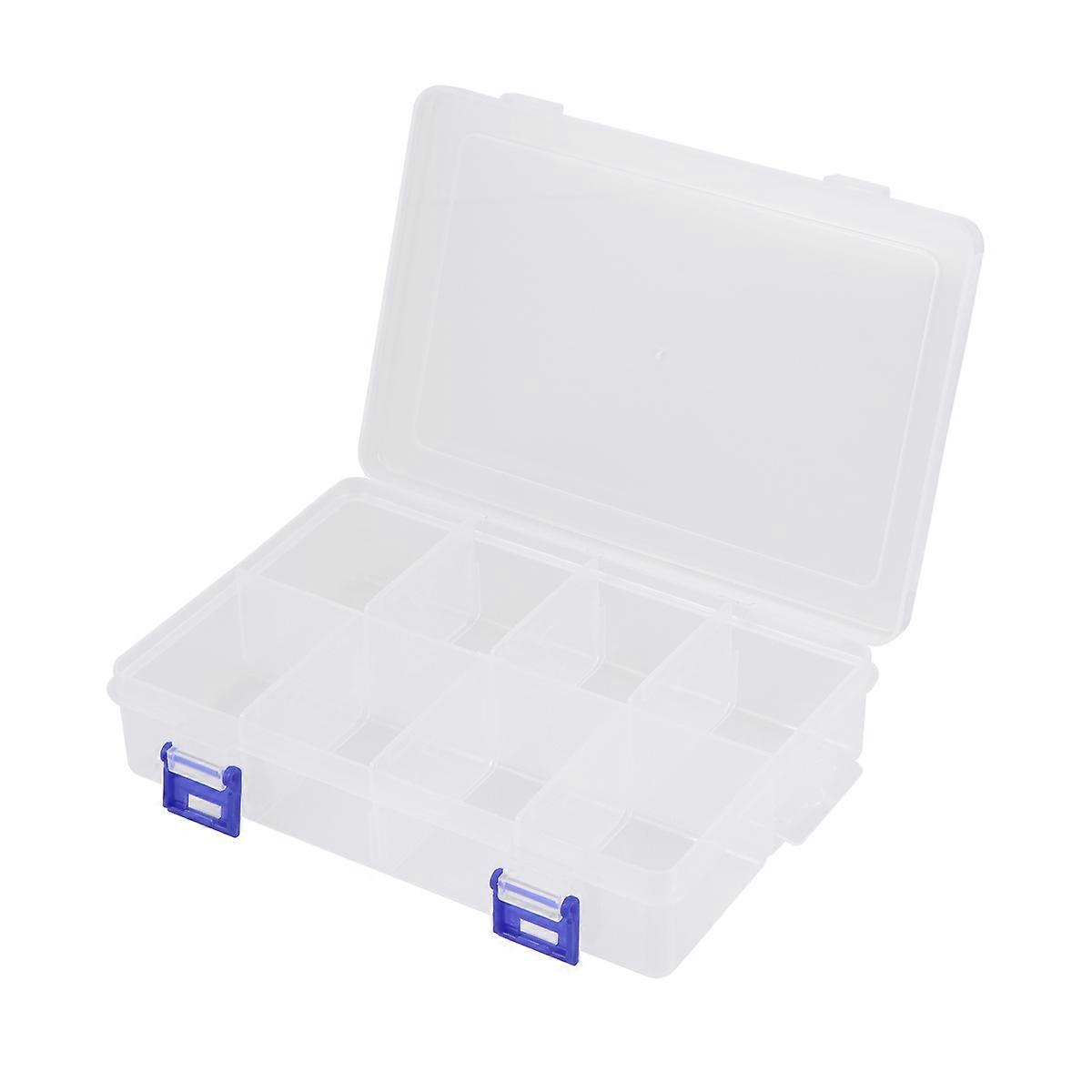 Transparent Storage Box Grid Design Plastic Organizer For Bead Storage Jewelry Organizer Healthy And Durable 7.9×5.3×1.8in 1Pack