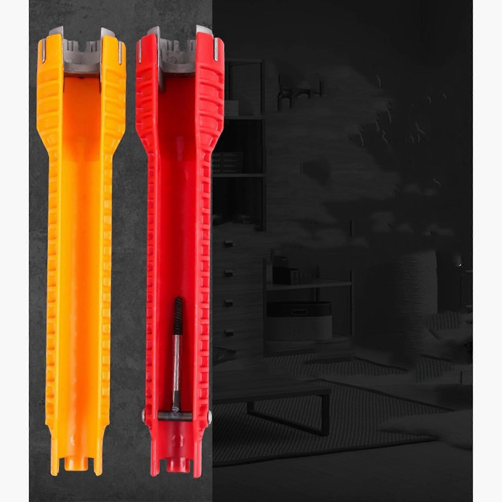 Multifunctional Sink Wrench 8 in 1 Tool Steel Labor Saving Red Level Plumbing Wrench for Toilet 