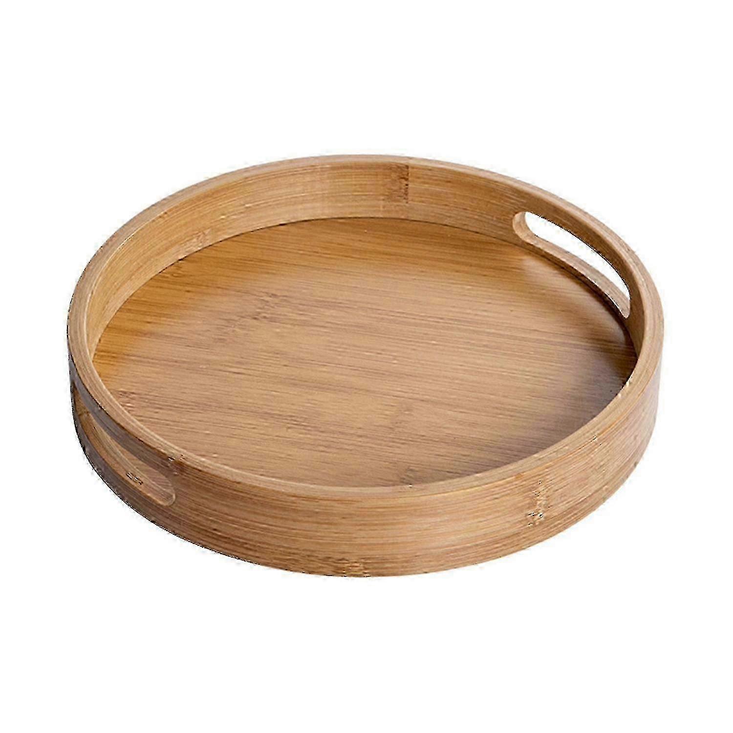 Bambuszfa kerek tálca-FCY-40cm