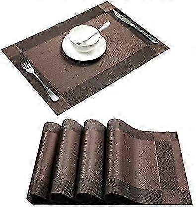 Heat Resistant Non-Slip PVC Placemats Set for Dining Table - Stylish Kitchen Mats (Set of 4) - Easy to Clean & Durable