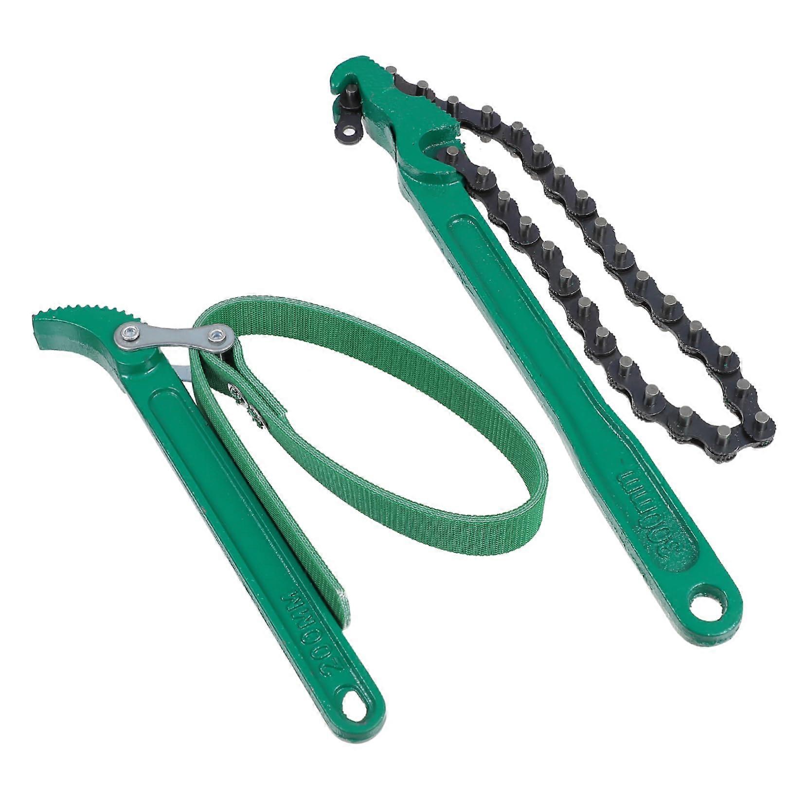 2 Piece Car Key Remover Tool Set Aluminium Flat Profile Compact Design for Oil Filter Removal Green