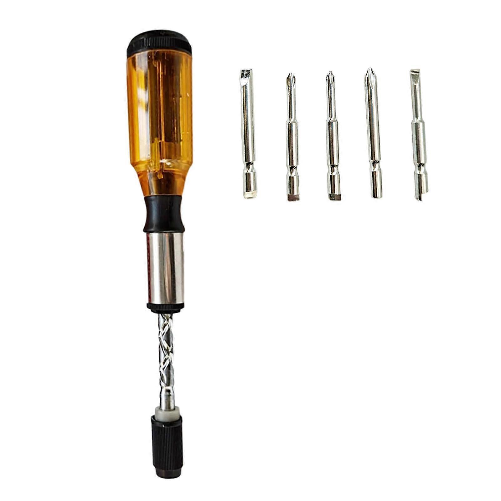 Push Pull Screwdriver Set Spiral Ratchets Screwdriver SemiAutomatic Spiral Ratchets Screwdriver with 5 Bits