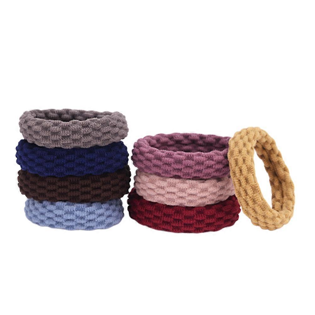 Hair Ropes Delicate Elastic Towel Ring Hair Circle Joinless Head Rope for Girls Use Assorted Color Simple Design 20Pack