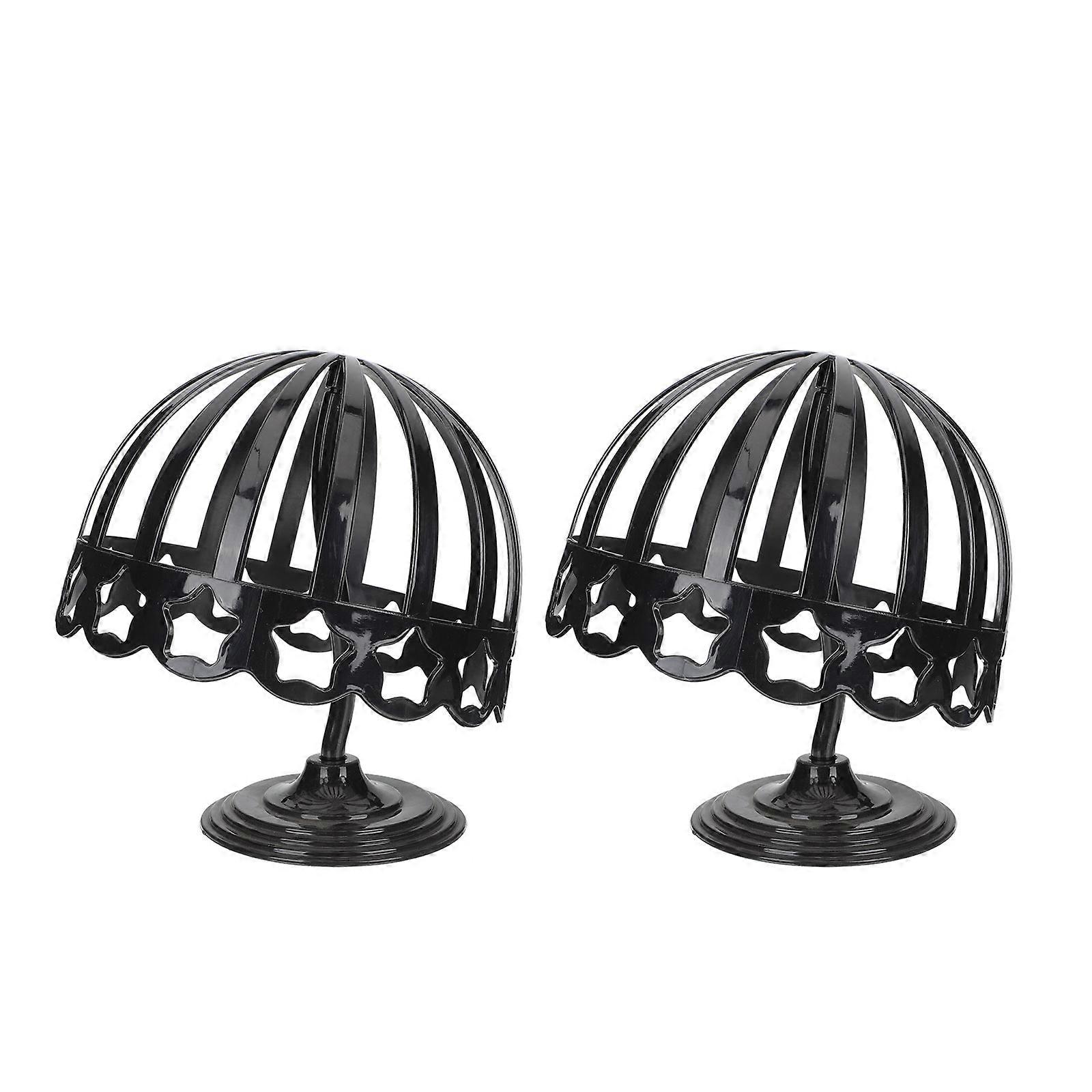 Cap Display Holder For Home Use Practical Storage Solution Featuring Black ABS Material 2Pcs