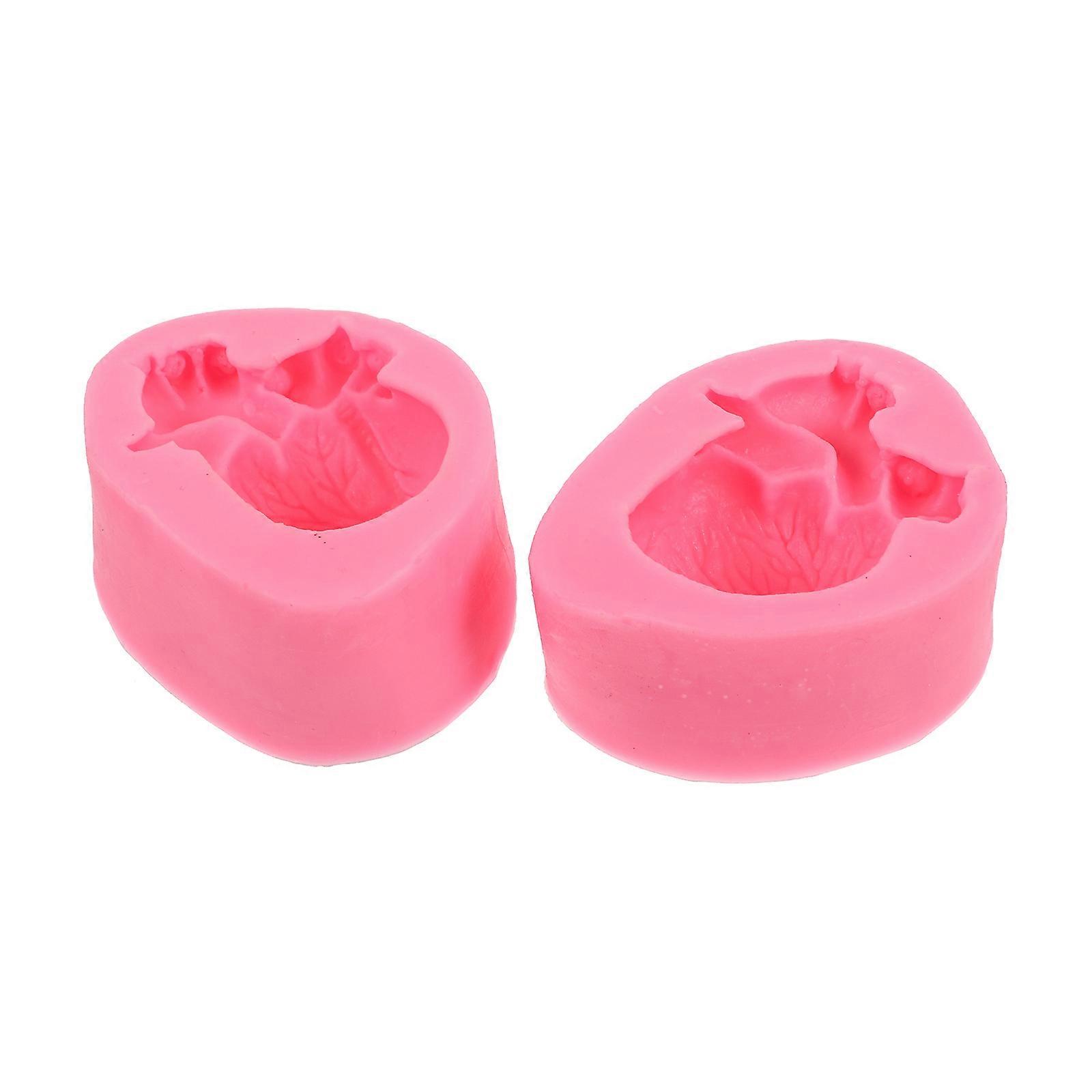 Fondant Cake Mold Pink 8X6X3CM Silicone Baking 2Pcs