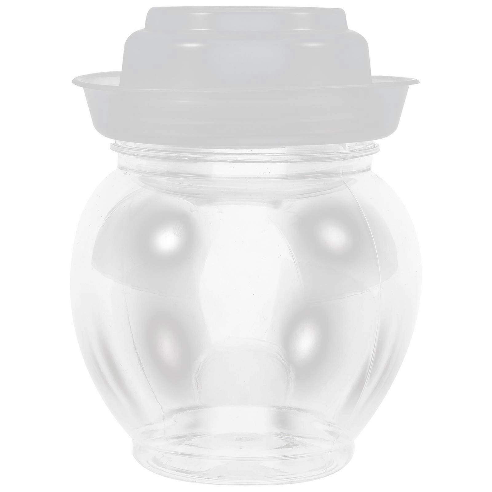 Small Clear Jars Plastic Container Jar with Lids Food Storage Traditional Water Sealing 800ml 1 Set