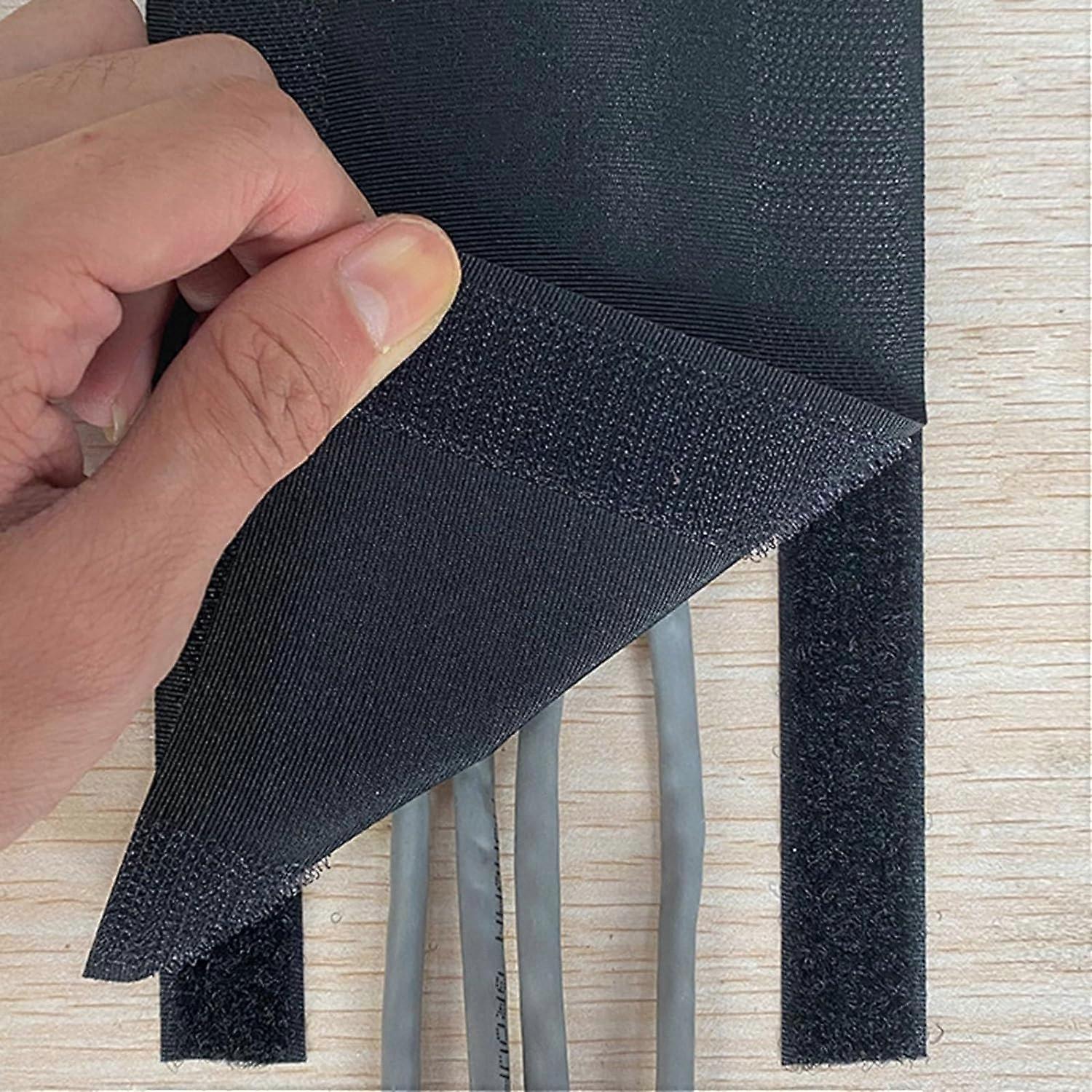 Cable management cover with magic stickers, flexible and cut to size (black) Ref: 8133