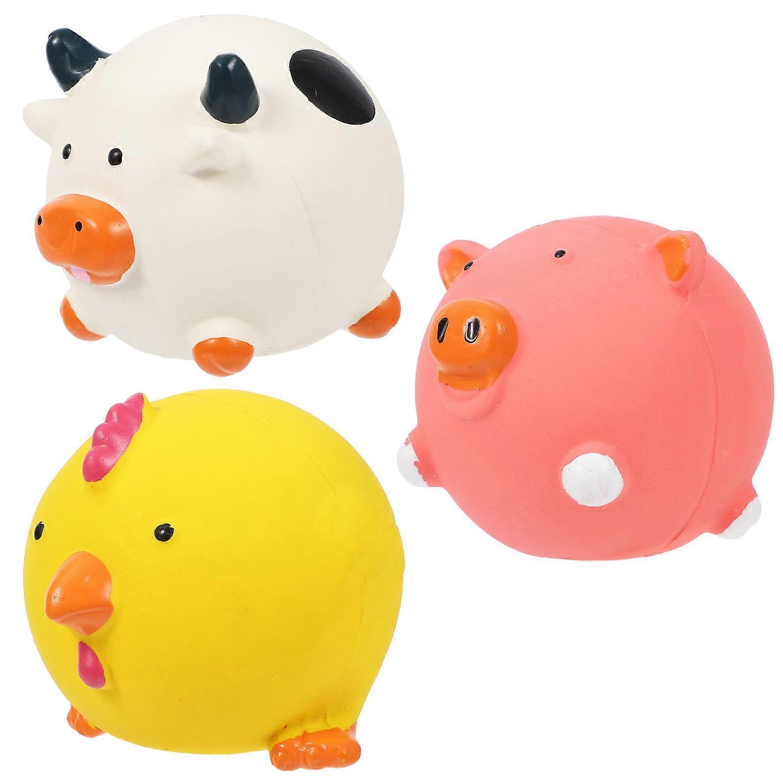 3pcs Interactive Latex Dog Chew Toys for Puppies – Squeaky Playthings Including – Safe & Fun for Anxiety Relief