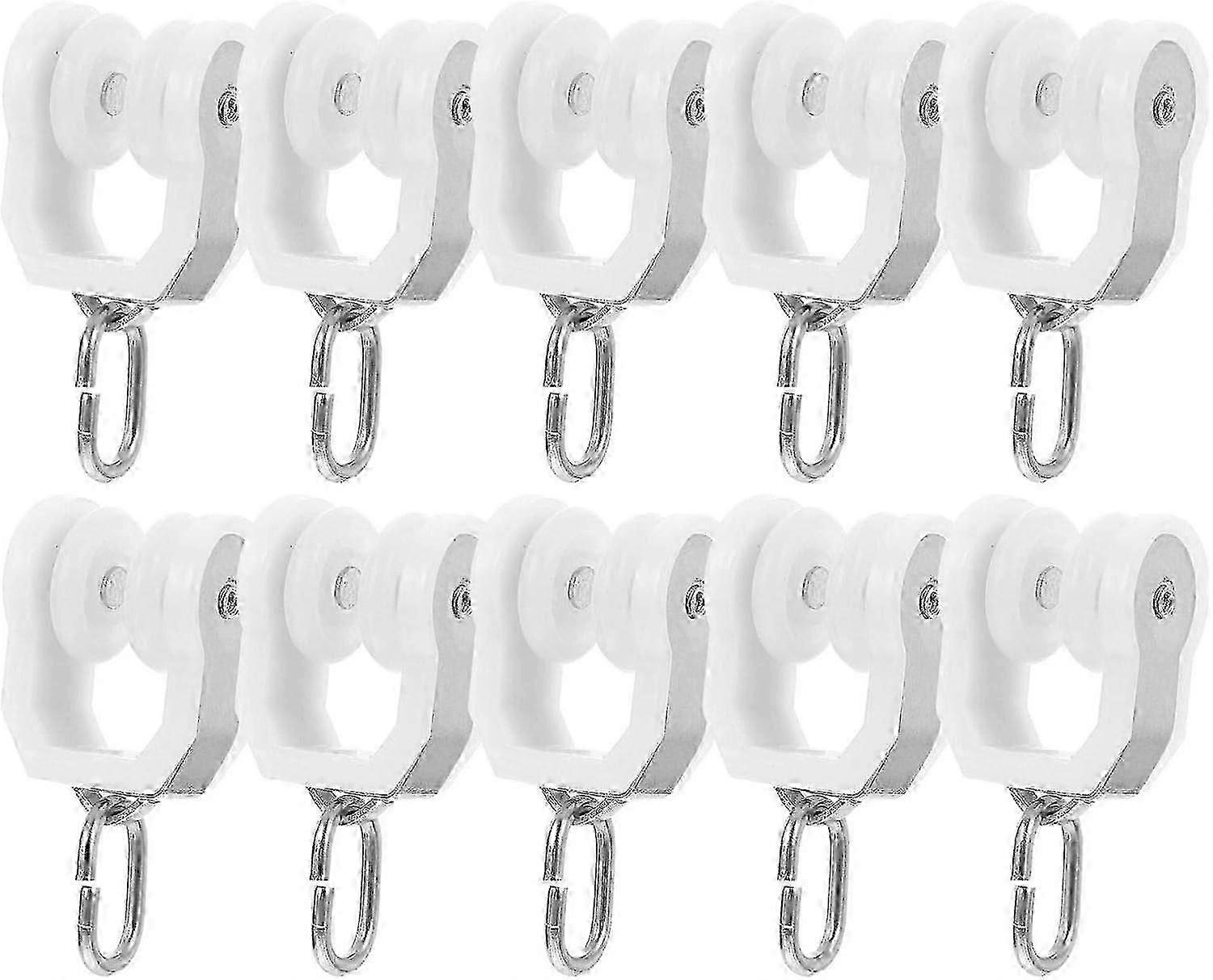 10 Pieces Plastic Curtain Track Carrier Slide Roller Glider Rail Sliding Roller Runner for Home and Office Use
