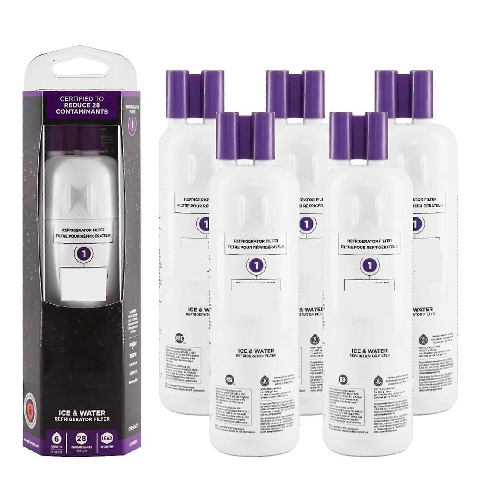 the refrigerator water filter, compatible with Whirlpool, EDR1RXD1, W10295370A, 9081, DropIn Filter 1, P8RFWB2L, P4RFWB (5pcs). Ref: 3523