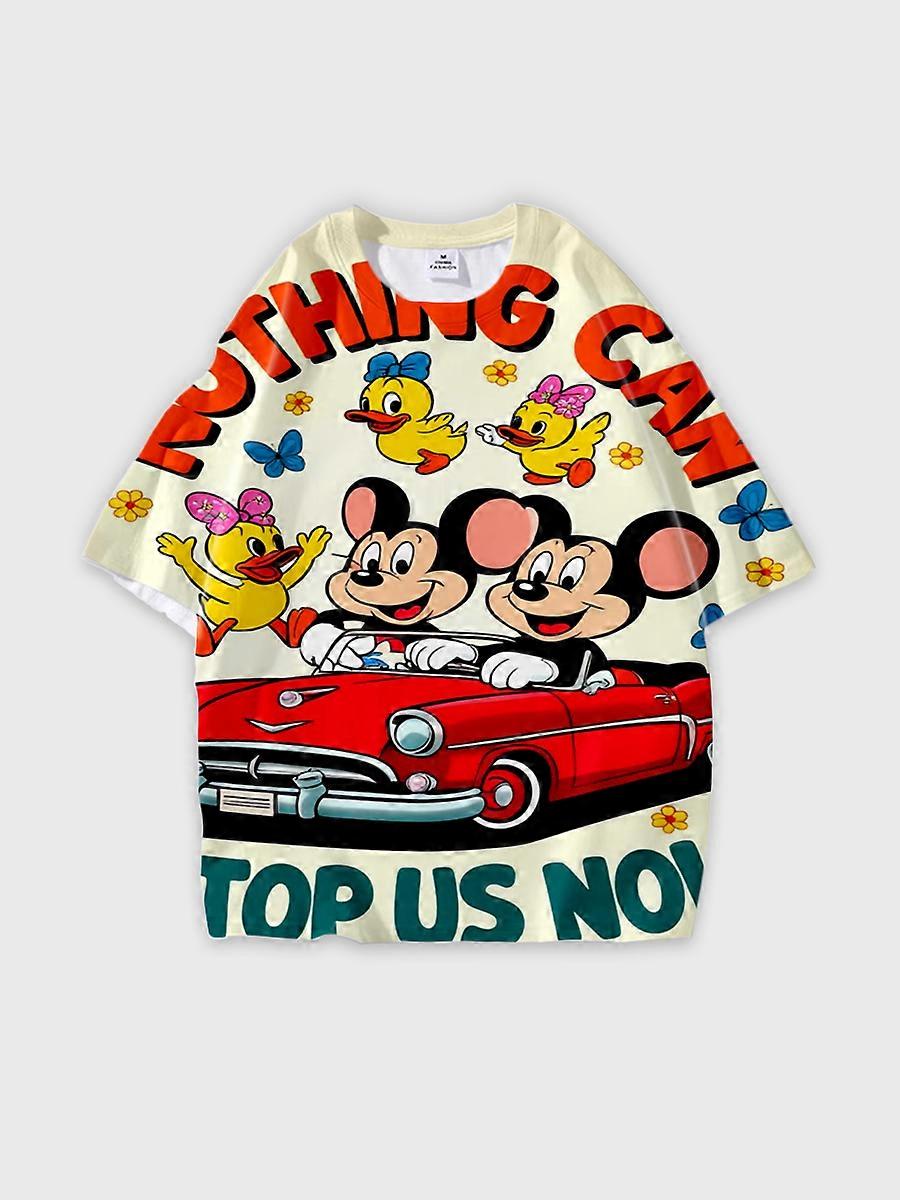T-shirt round neck Animation Pattern loose short sleeve E750
