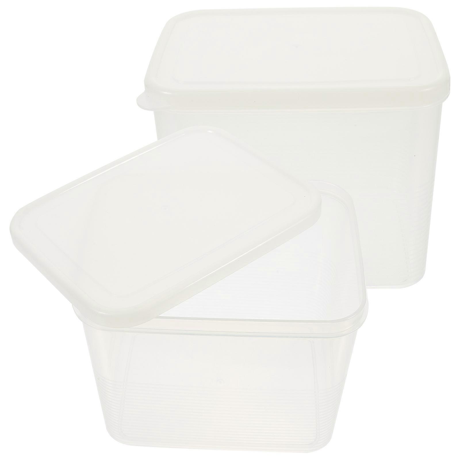 Food Storage Container 2Set PE Material Sealed Preservation Container For Households With Transparent Design 5.82X4.76X4.56in