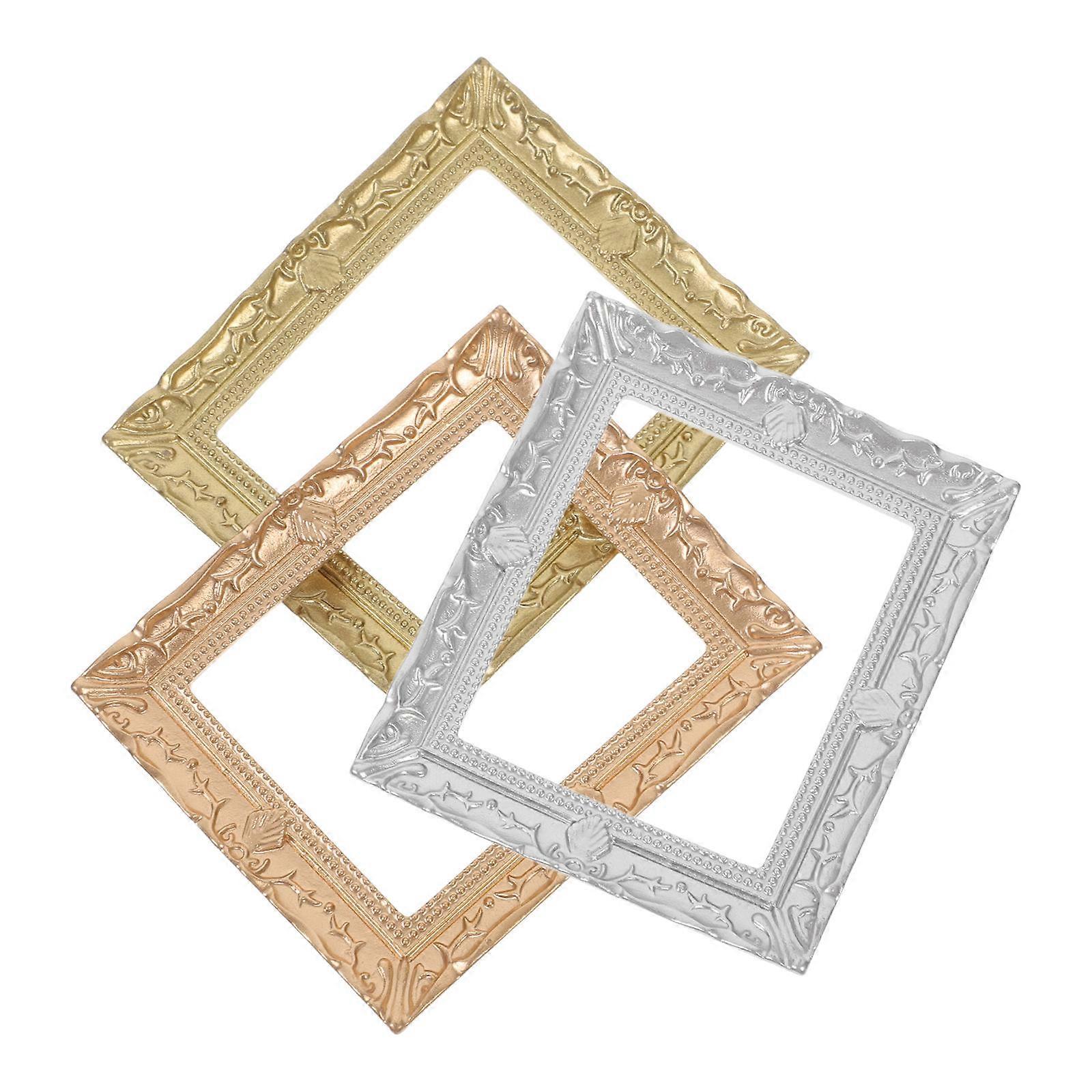 Micro Photo Frames 3Pcs Tiny Decorative Ornaments For Model Design 7.3X6CM Excellent Craftsmanship Quality