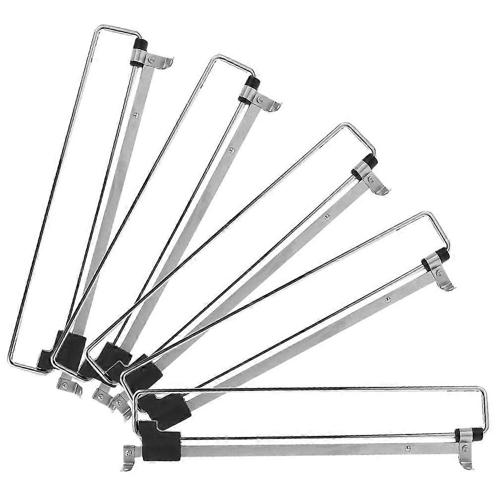5pcs Adjustable Telescopic Closet Rod for Home Use Easy Installation Silver Color