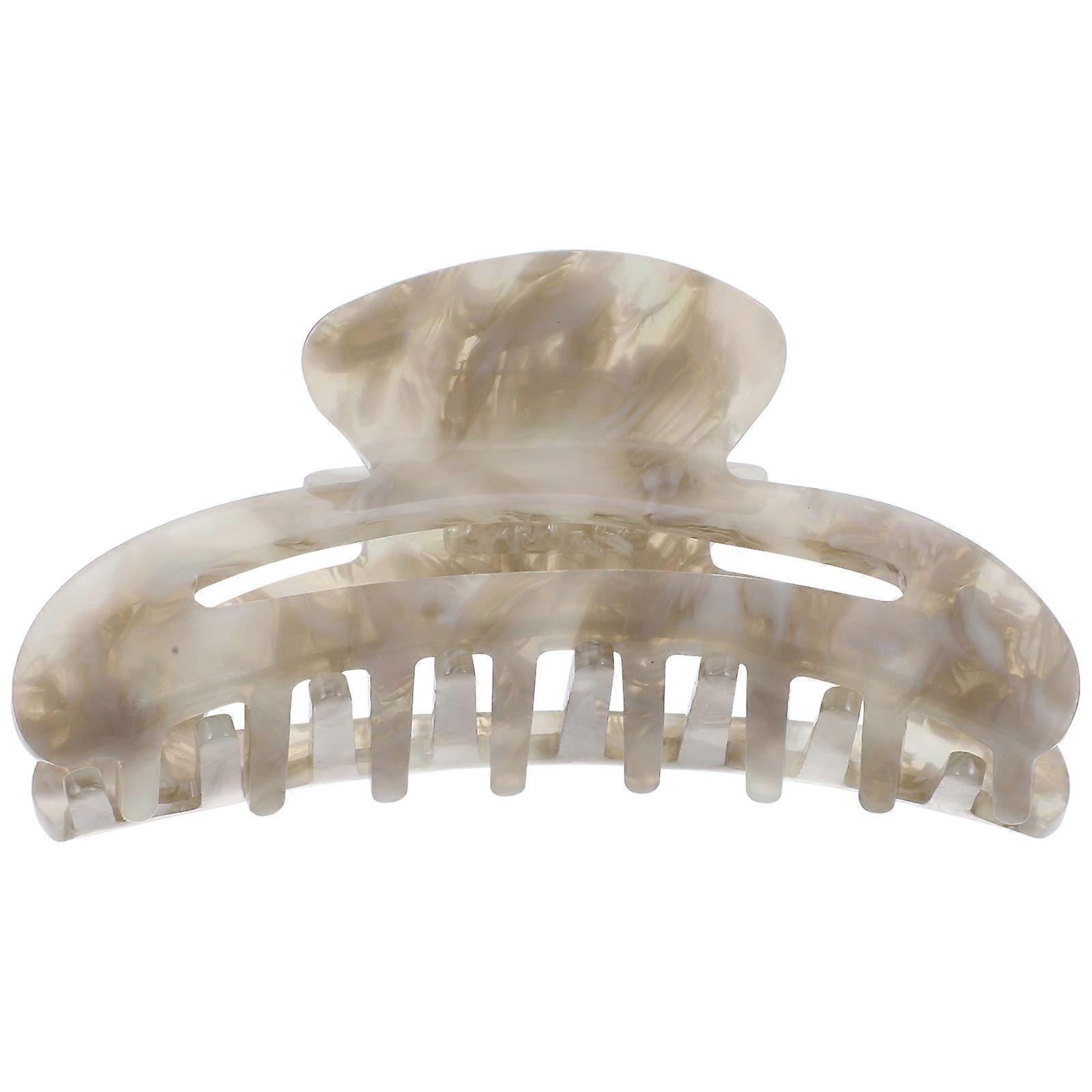Girls Hair Claw Clips Large Hair Clamp Minimalist Style Khaki 1Set For Hold Hair