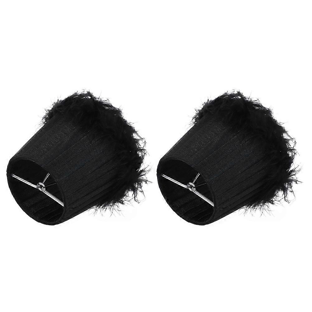 Creative Lampshade Chandelier Cover Designers Study Cloth Iron Artificial Plumes Light Diffusion 2Pcs
