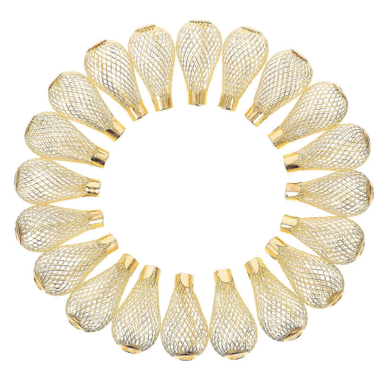 20pcs Weihnachtslicht Mini Lampenschirm Aushöhlen Draht Glühbirne Käfig Abdeckung Decke String Licht Abdeckung Eisen Kronleuchter Lampenschirm Für Party Favor Suppl
