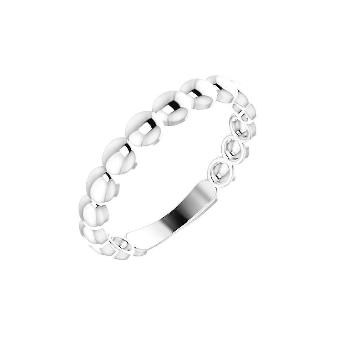 925 Sterling Silver Beaded Stackable Ring Size 6.5-Stackable-Ring for Women - 1.8 Grams