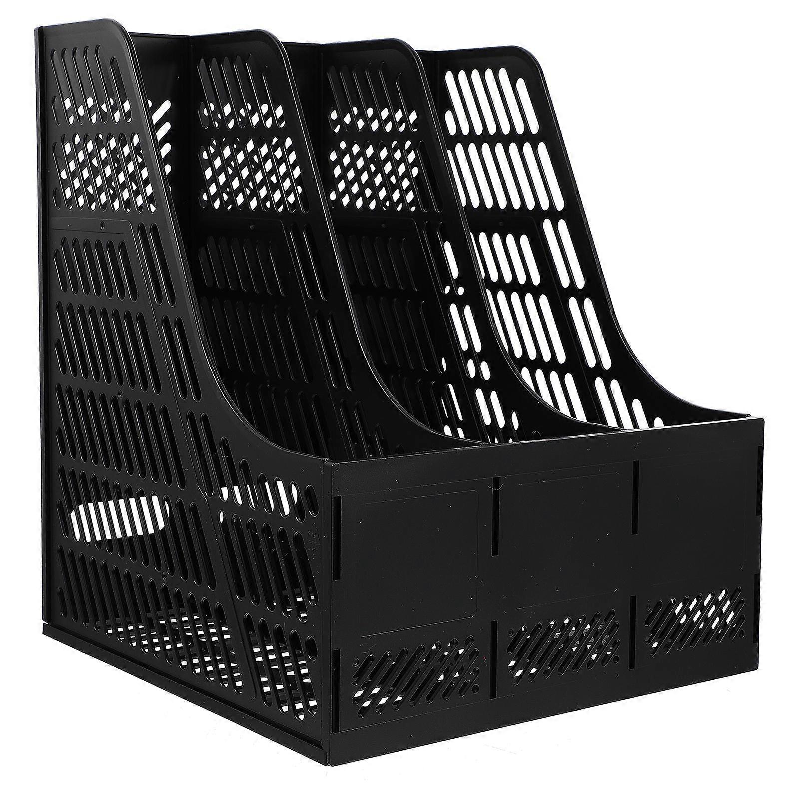 File Storage Rack With Multi-compartment Design Suitable For Adults In Black 1Set