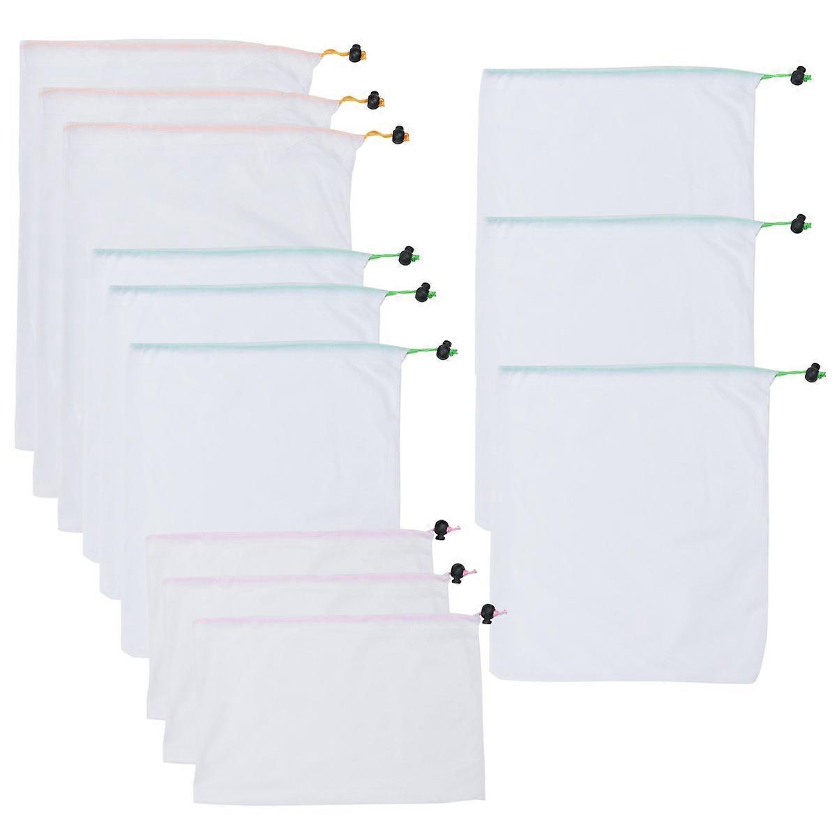 Drawstring Pouch for Kitchen Storage Made of Polyester 12 Pieces Assorted Color