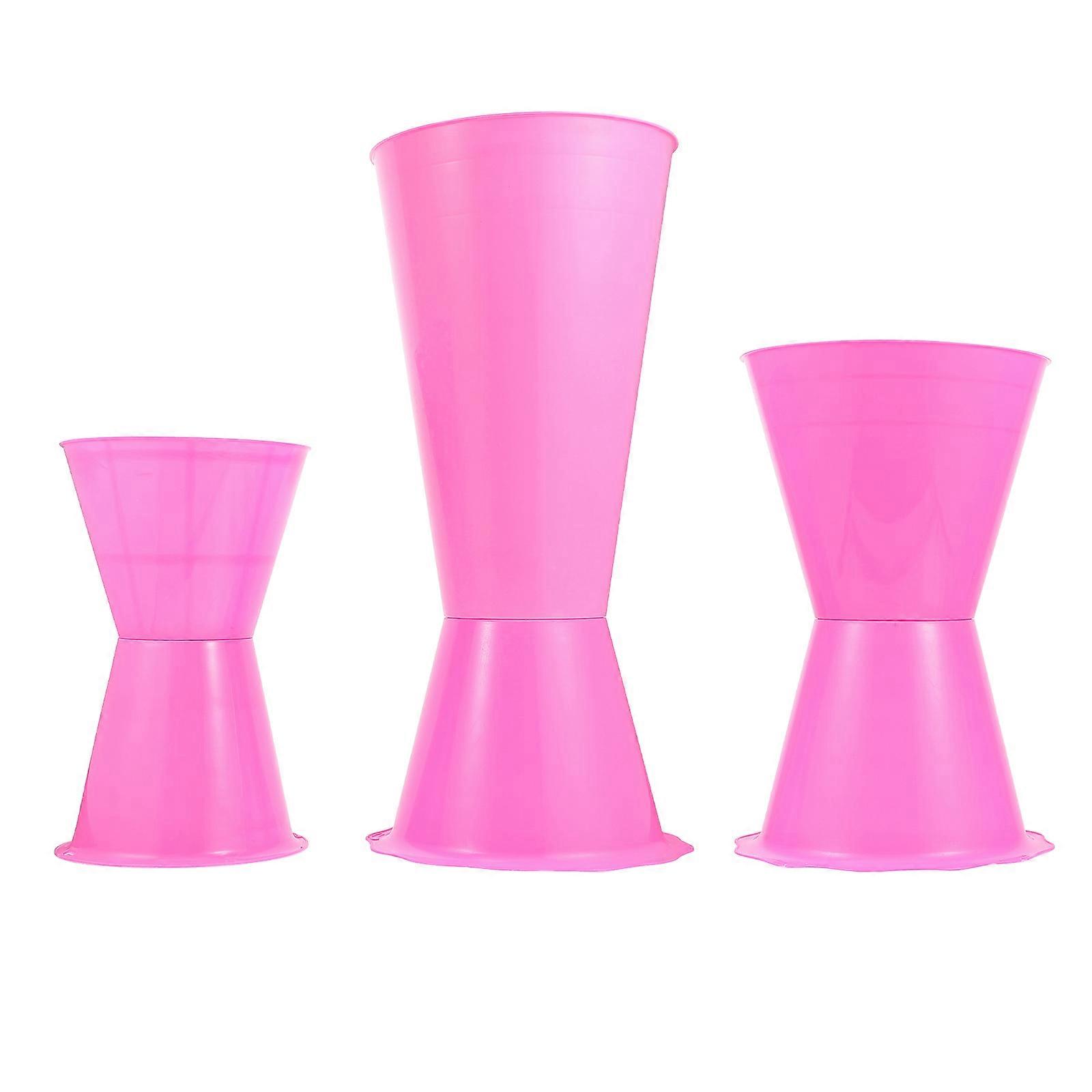 Floral Tubes 3Pcs Pink Wedding Flower Arrangement Centerpiece Creation Good Stability Comfortable Use