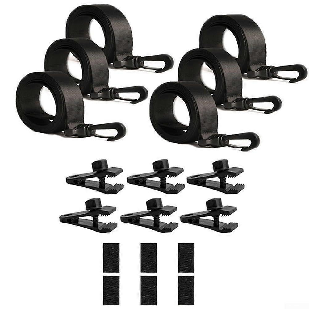 Swimming pool solar cover fastening system with 6 reinforced nylon straps clips