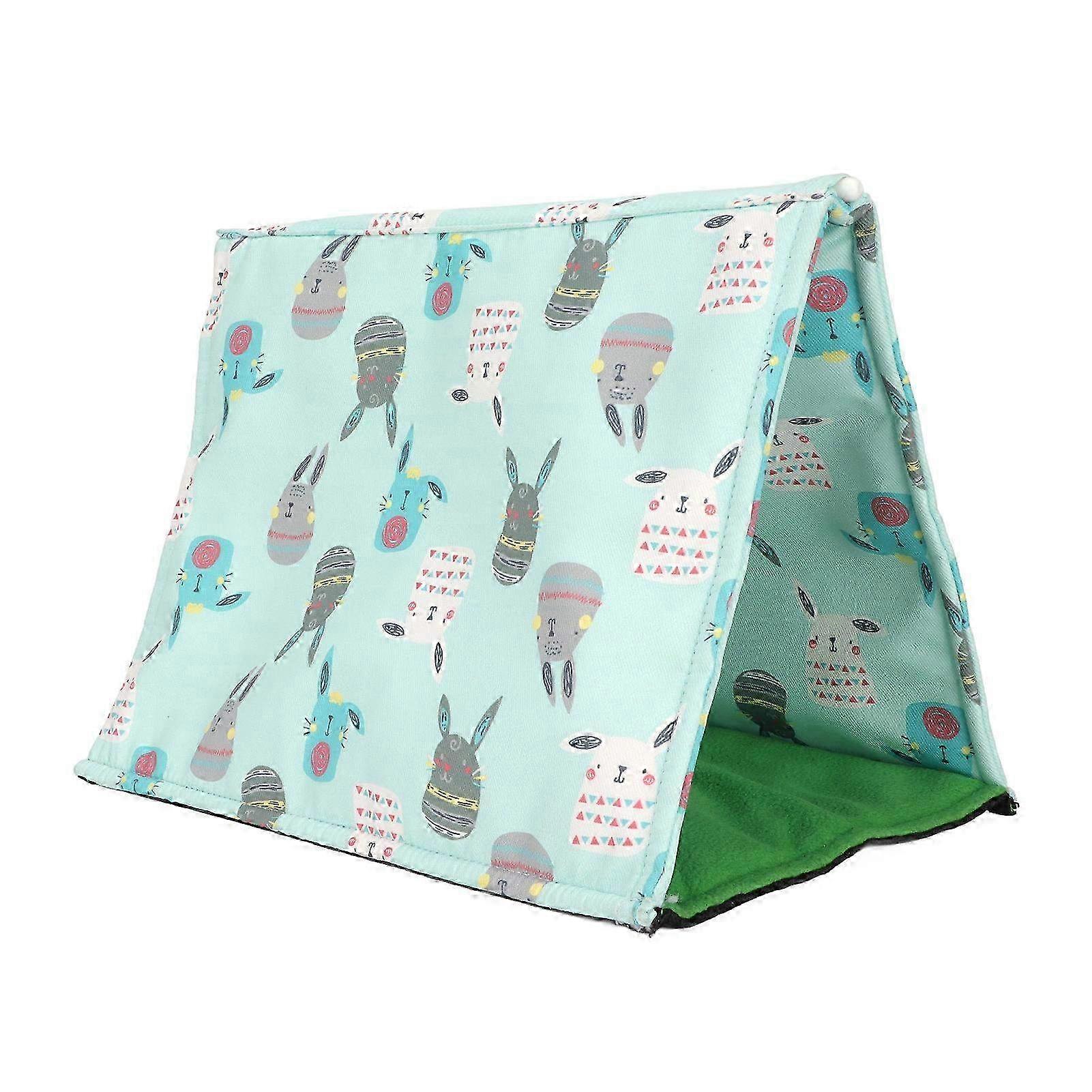 Warm Soft Reptile Sleeping Bed Tent Compatible with Bearded Dragon, Gecko & Chinchilla - Machine Washable Lizard Leather in Green
